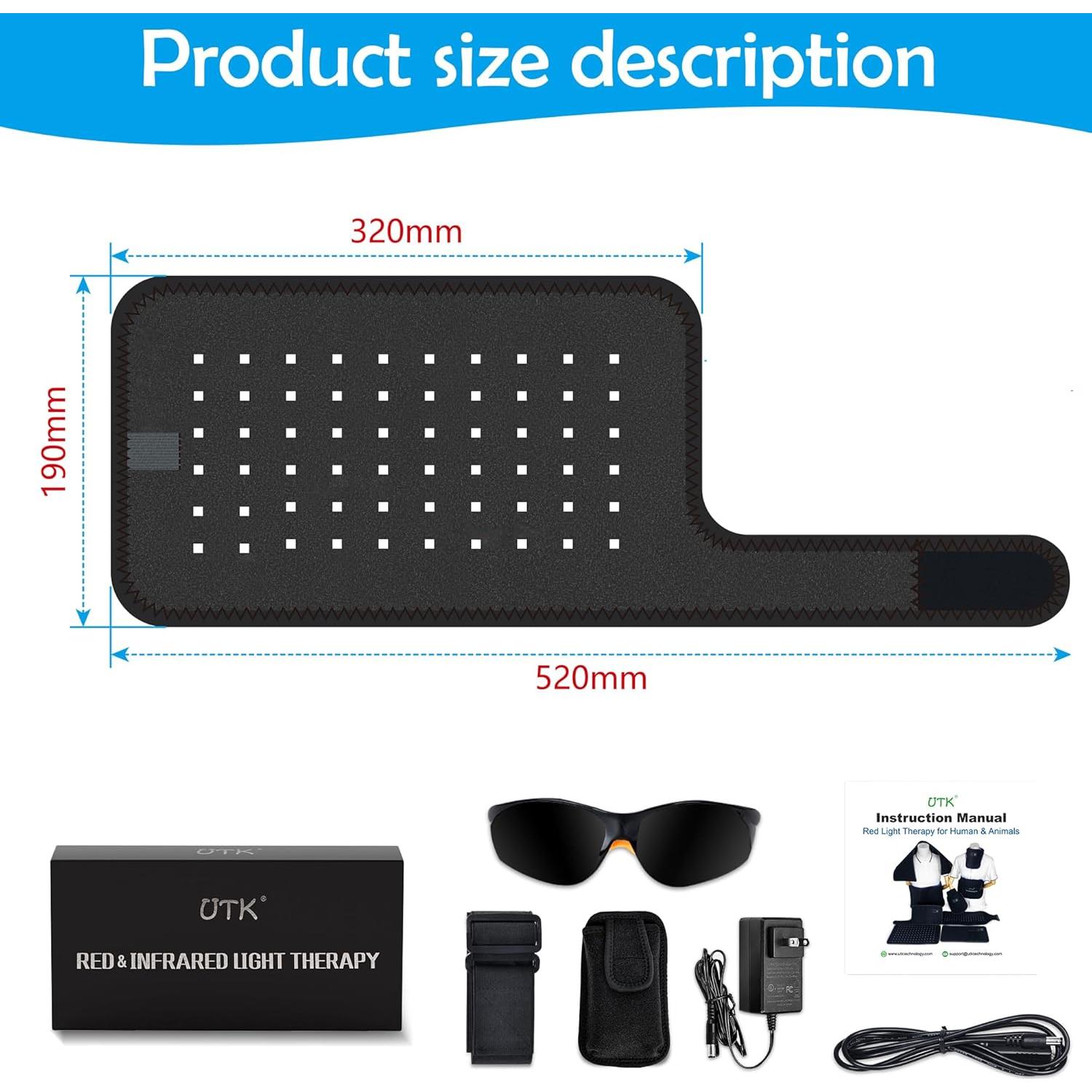 Almohadilla Terapia Luz Roja y Azul UTK 20x33 cm