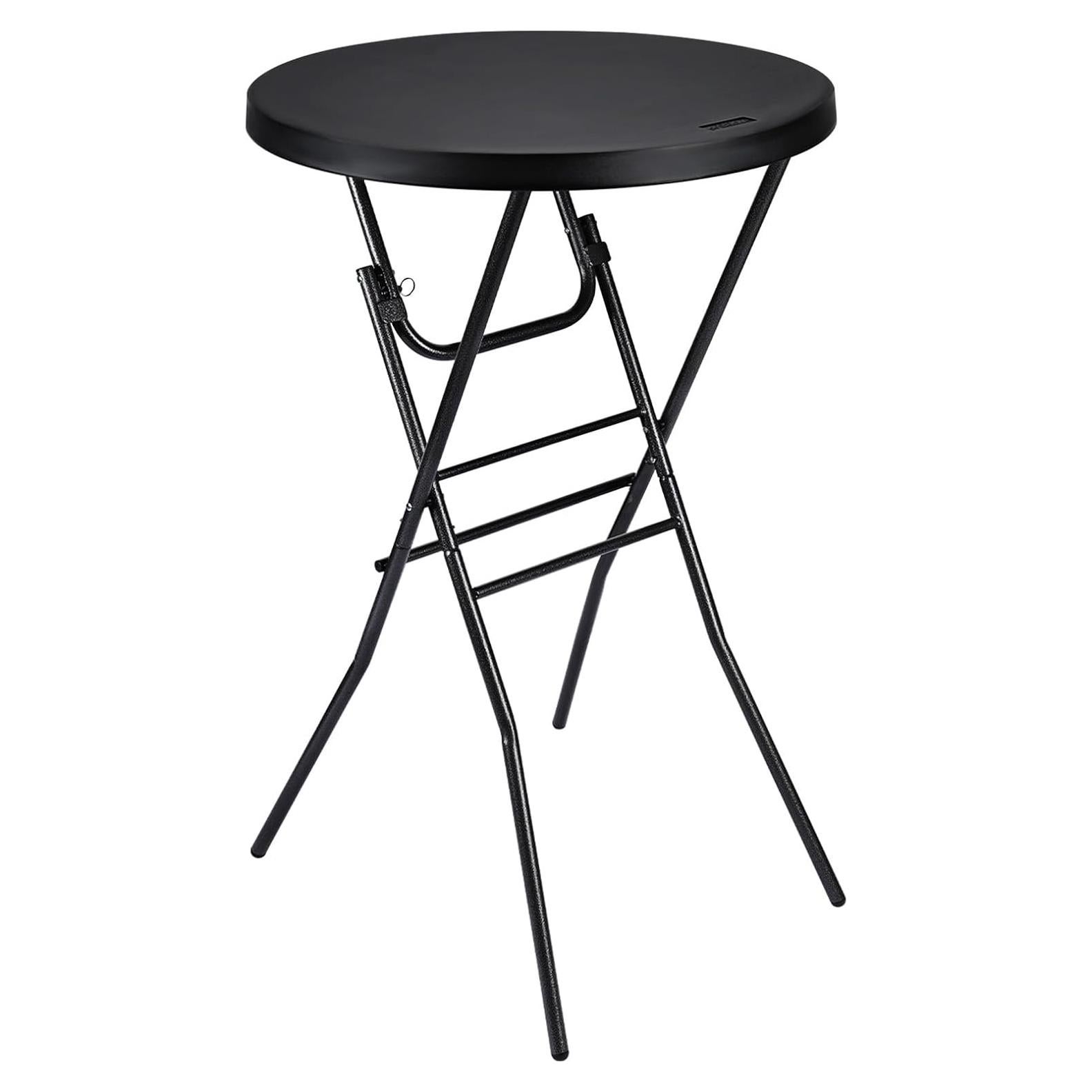 Mesa de cóctel plegable Byliable 71cm redonda negra