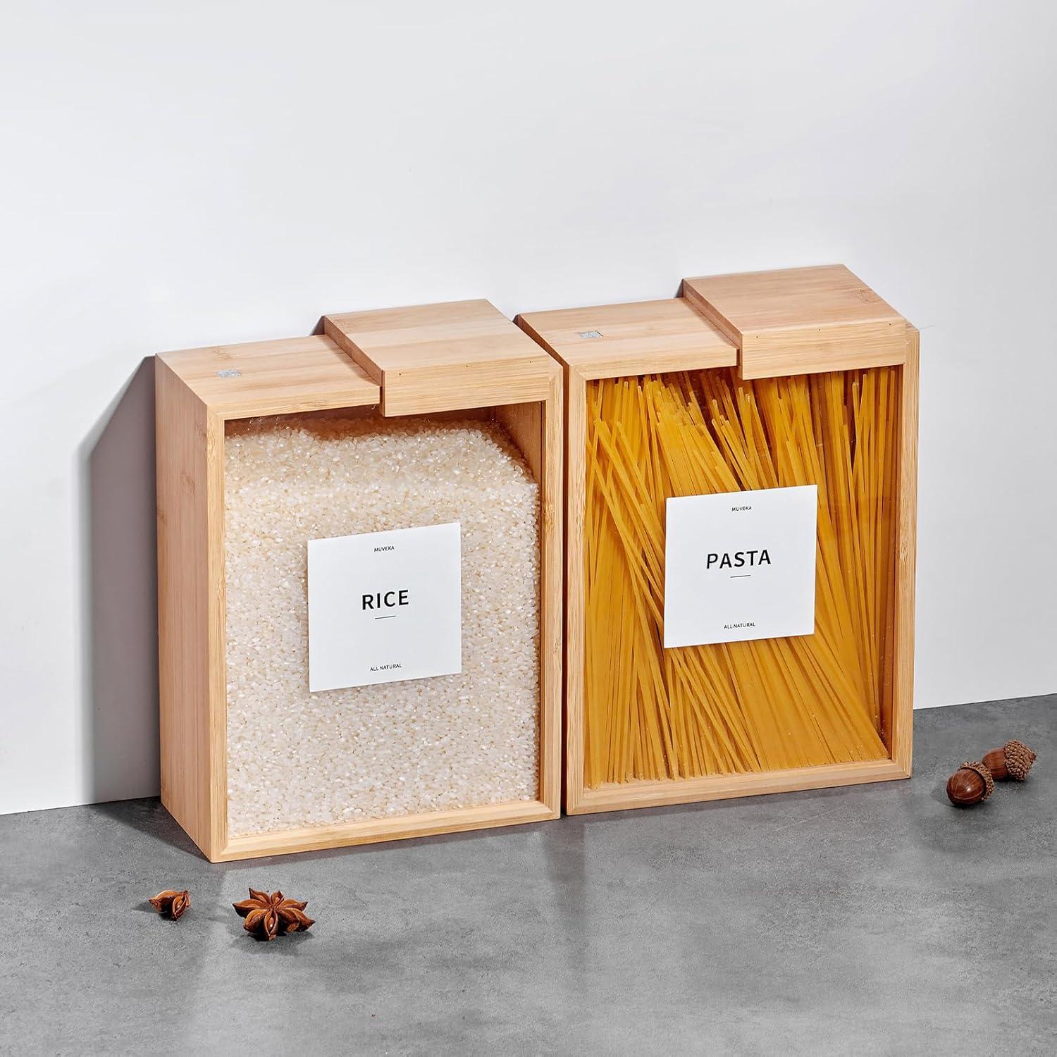 Contenedor de Almacenamiento de Alimentos MUVEKA 2000ml Bambú