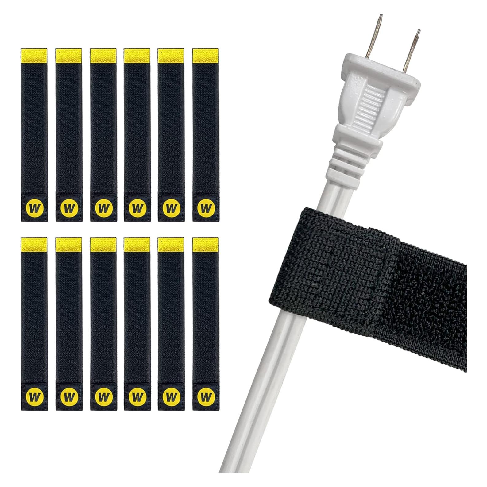 Correas Organizador de Cables Wrap-It Storage 6" Negro 12-Pack