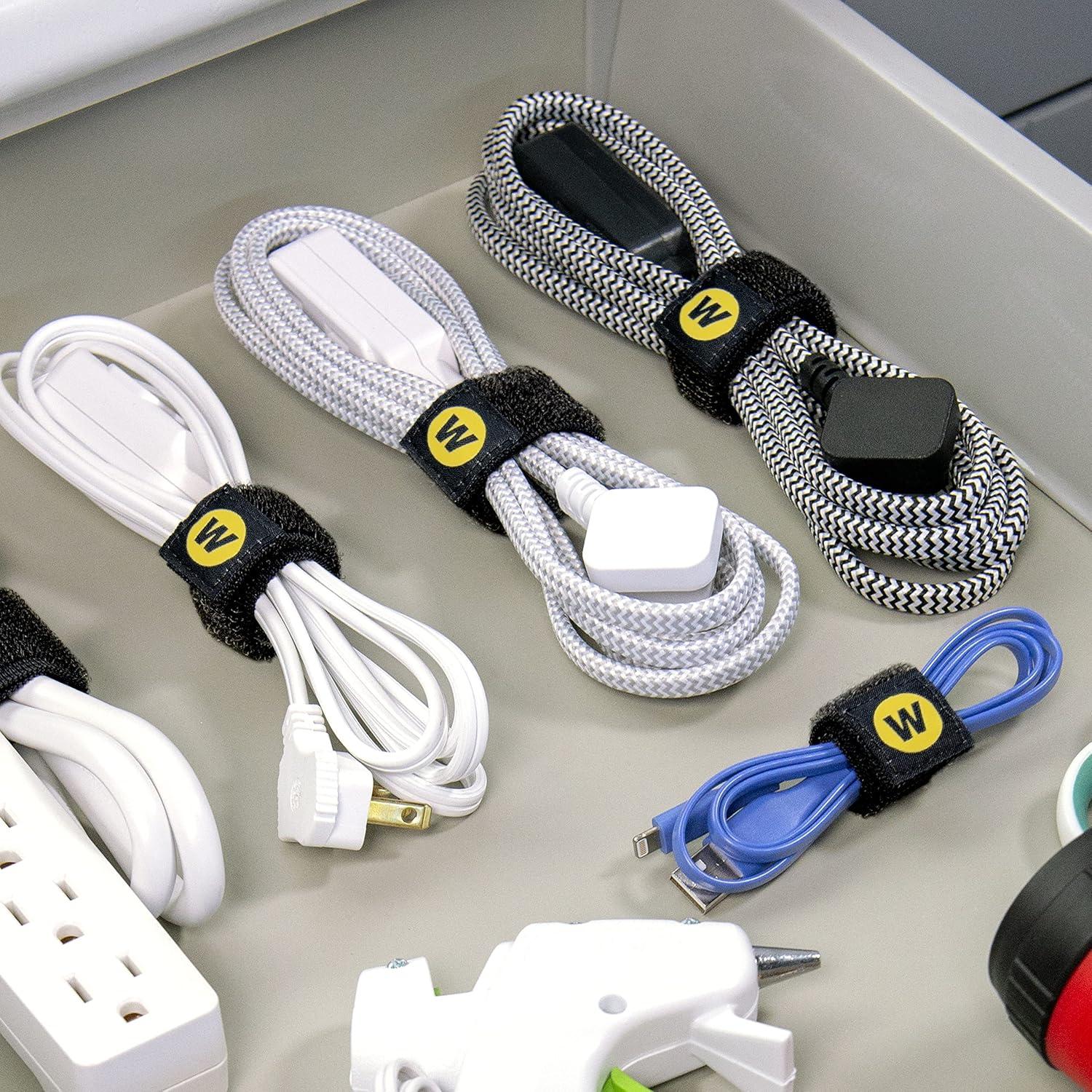 Correas Organizador de Cables Wrap-It Storage 6" Negro 12-Pack