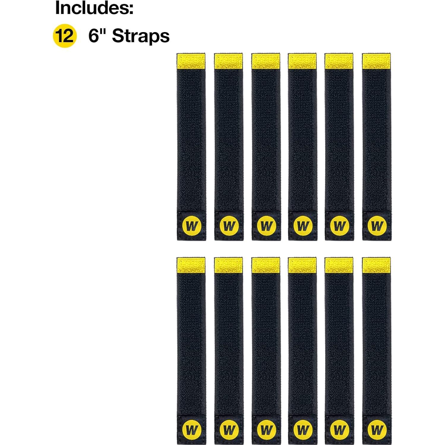 Correas Organizador de Cables Wrap-It Storage 6" Negro 12-Pack