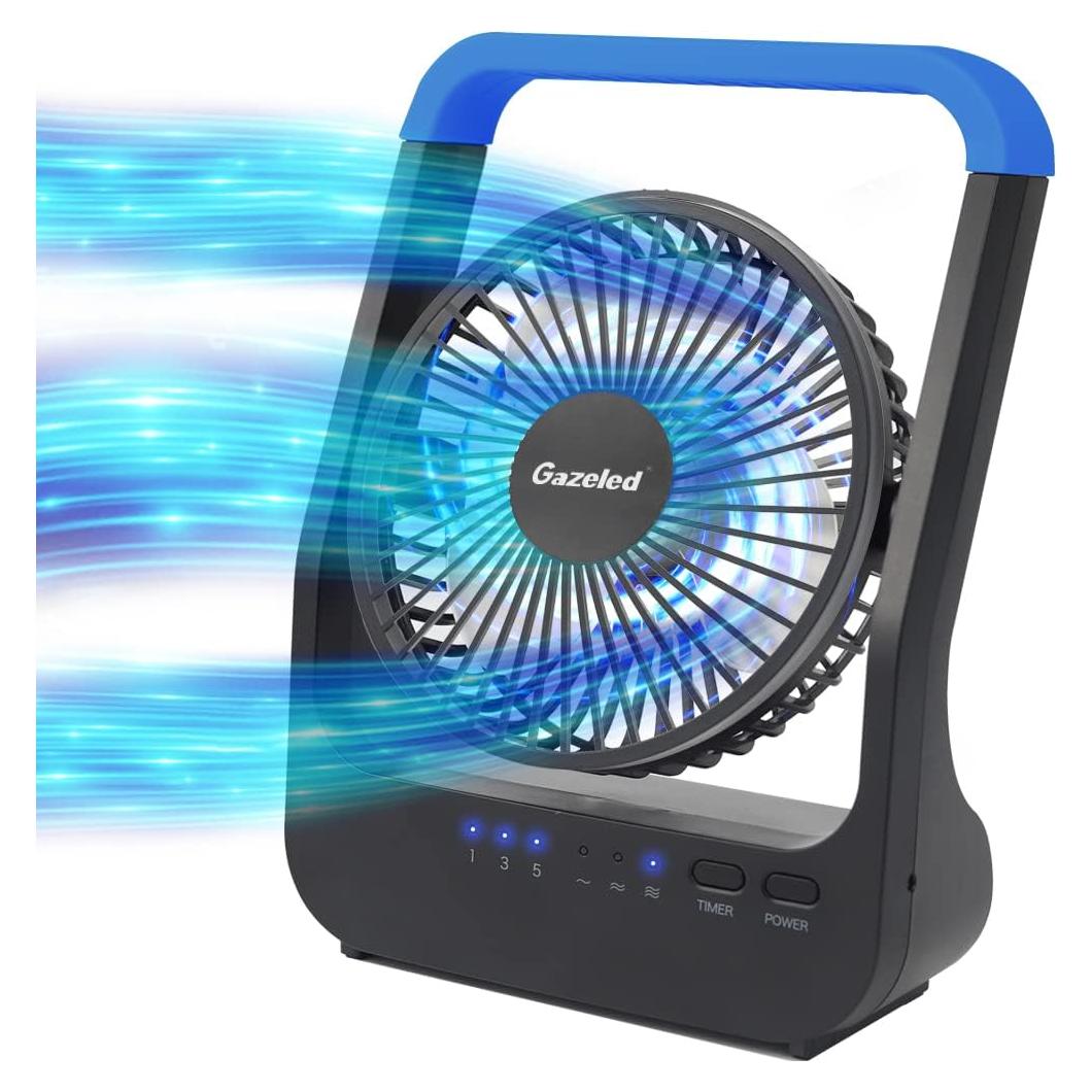 Ventilador a Batería Gazeled F24 12.7cm 3 Velocidades Silencioso