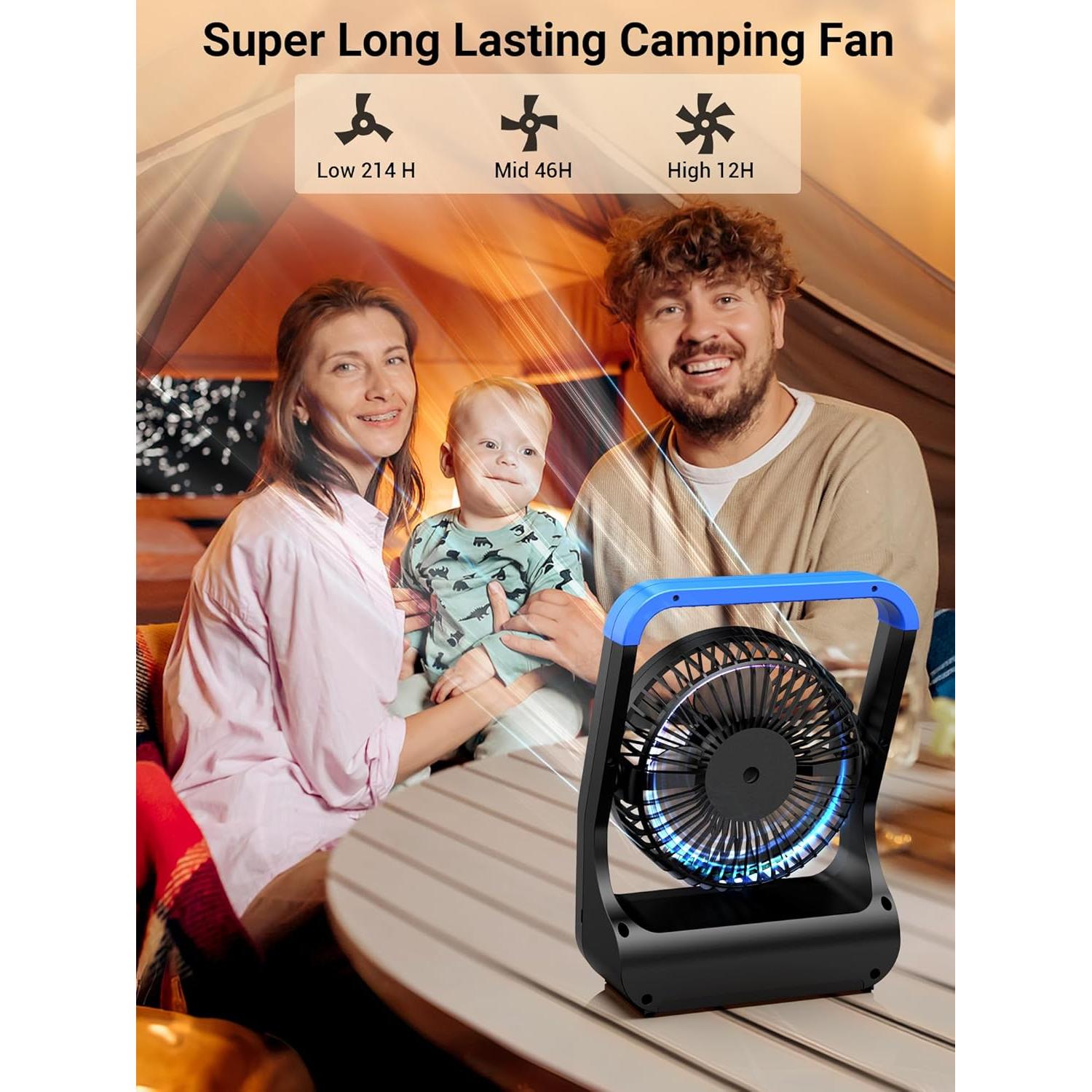 Ventilador a Batería Gazeled F24 12.7cm 3 Velocidades Silencioso