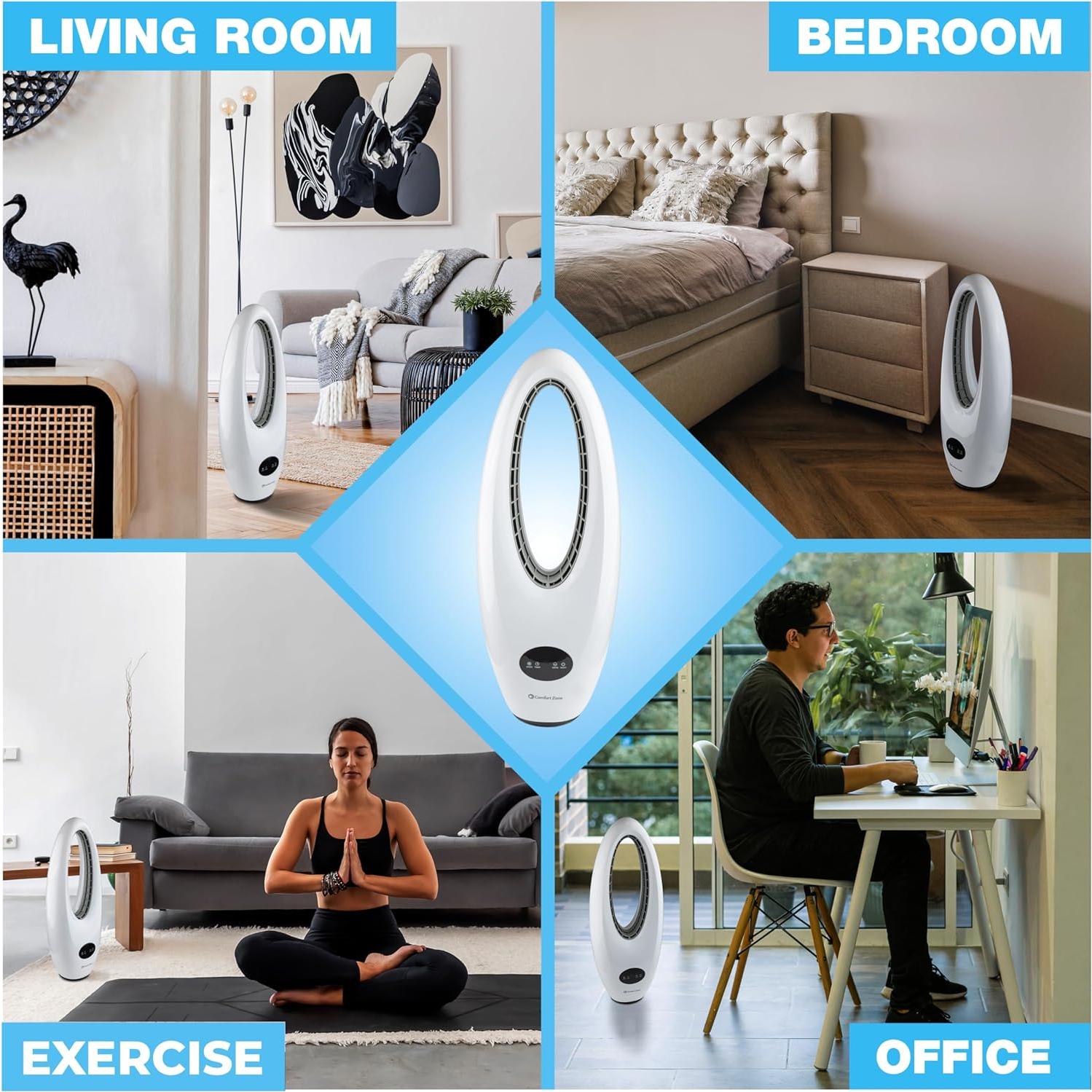 Ventilador de Torre Sin Aspas Comfort Zone 71 cm Control Remoto