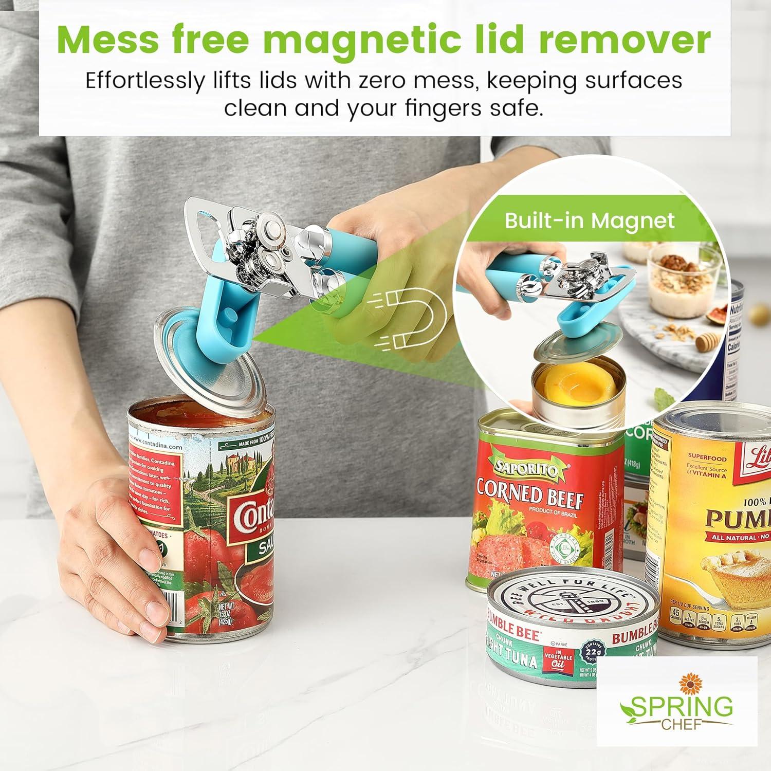 Abrelatas Manual Spring Chef Acero Inoxidable 22.23 cm Aqua Sky