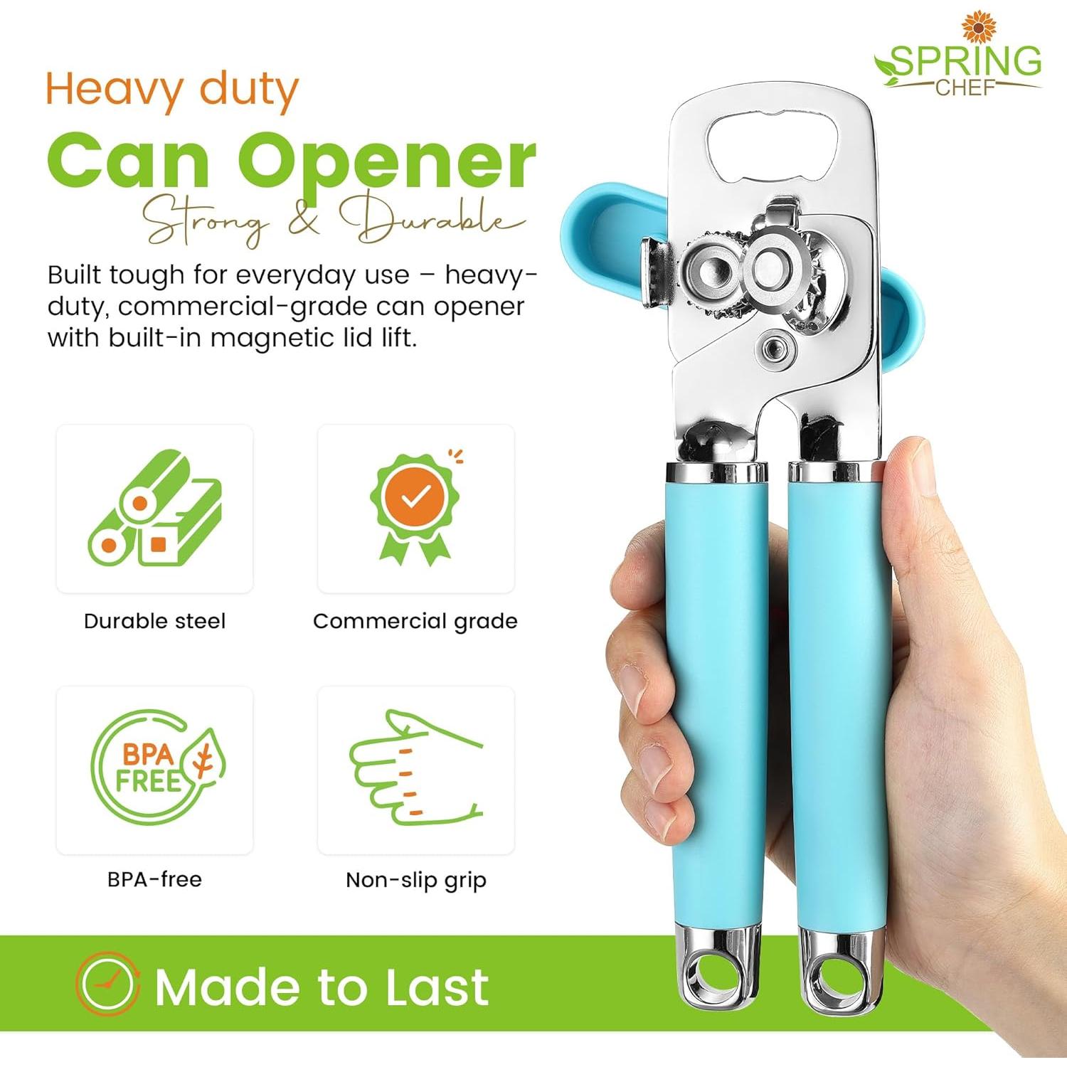 Abrelatas Manual Spring Chef Acero Inoxidable 22.23 cm Aqua Sky