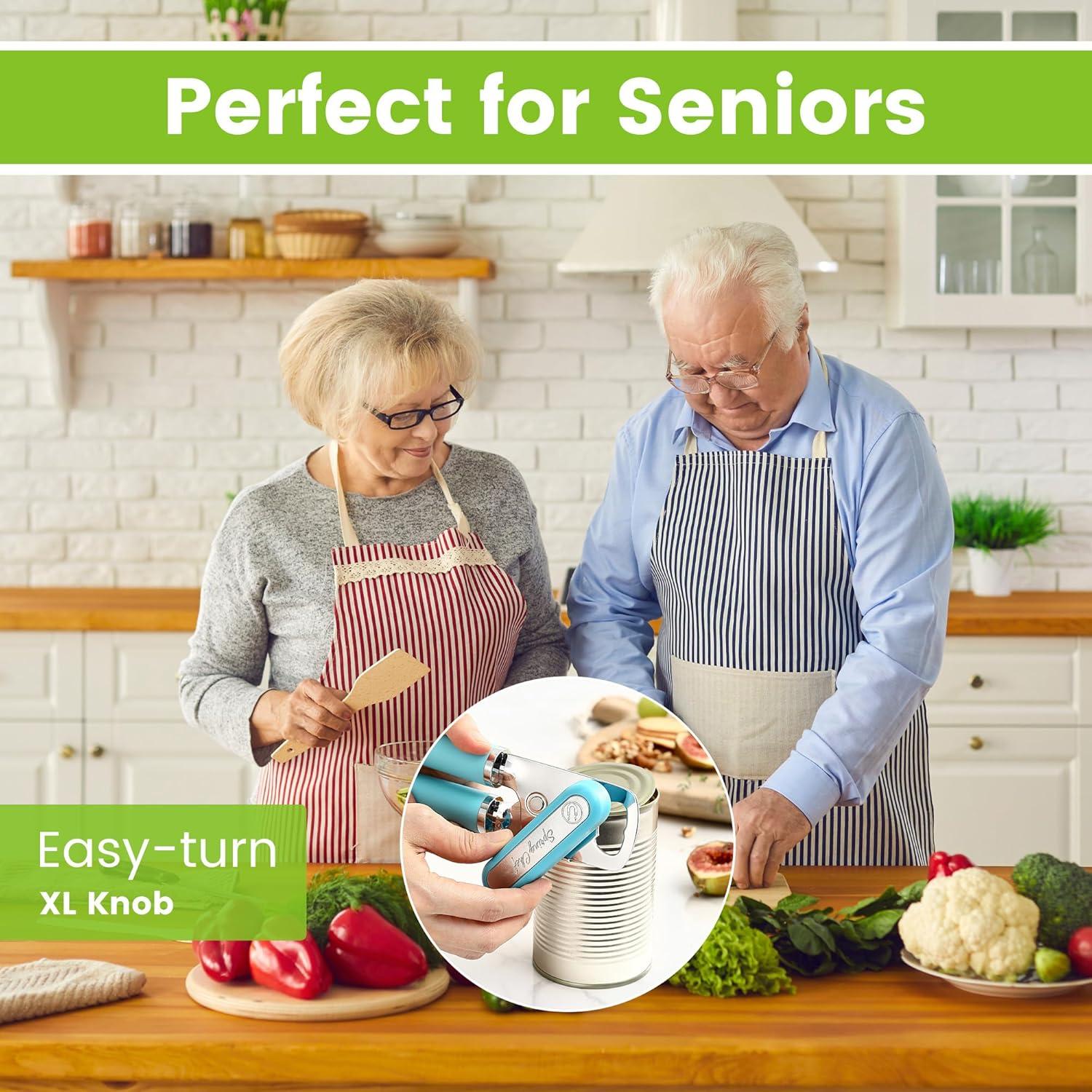 Abrelatas Manual Spring Chef Acero Inoxidable 22.23 cm Aqua Sky