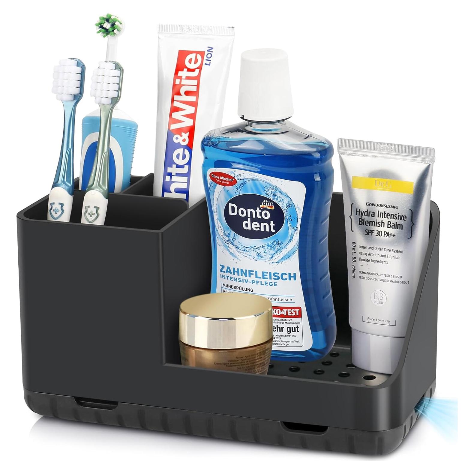 Soporte para Cepillos de Dientes PARKMANI Negro con Drenaje