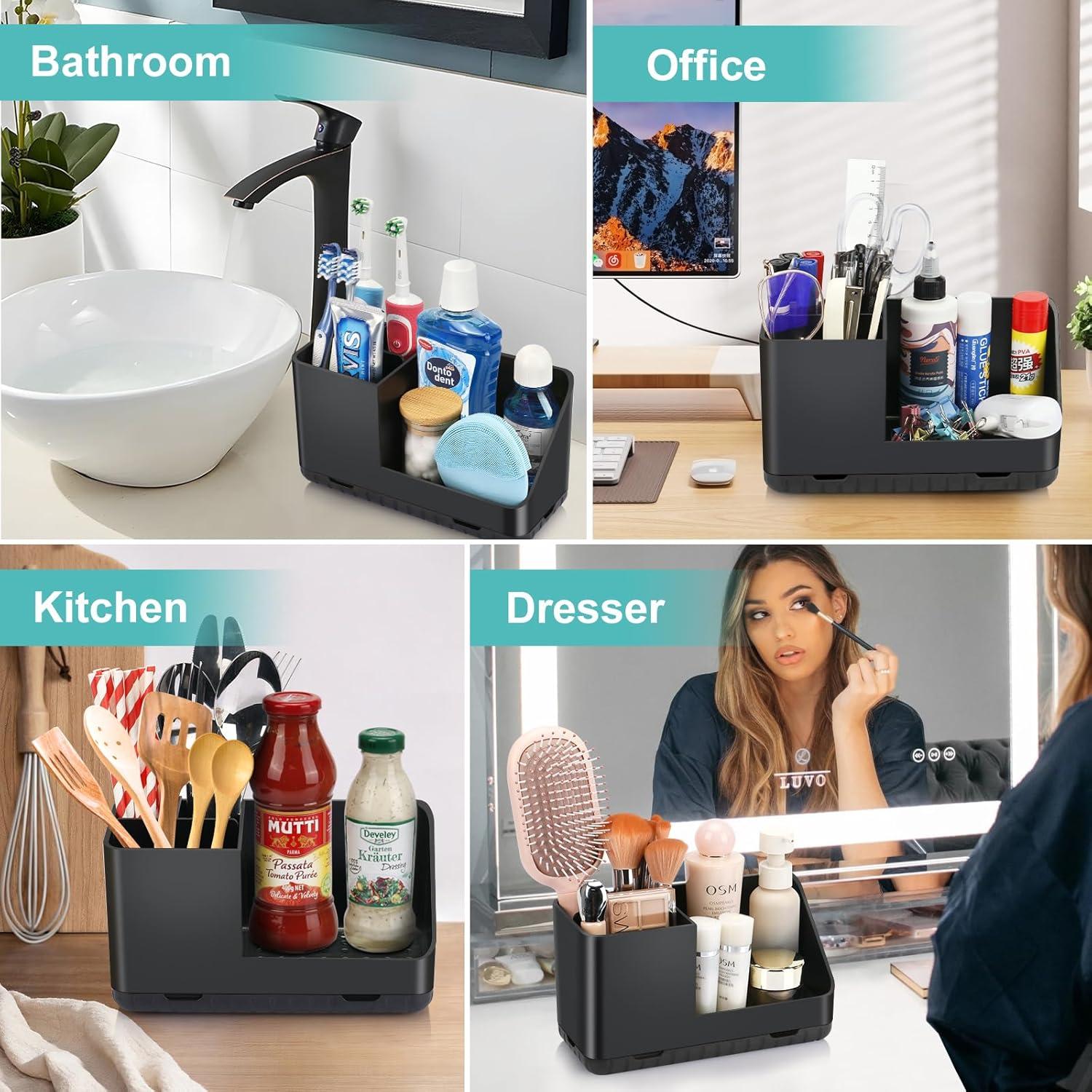 Soporte para Cepillos de Dientes PARKMANI Negro con Drenaje