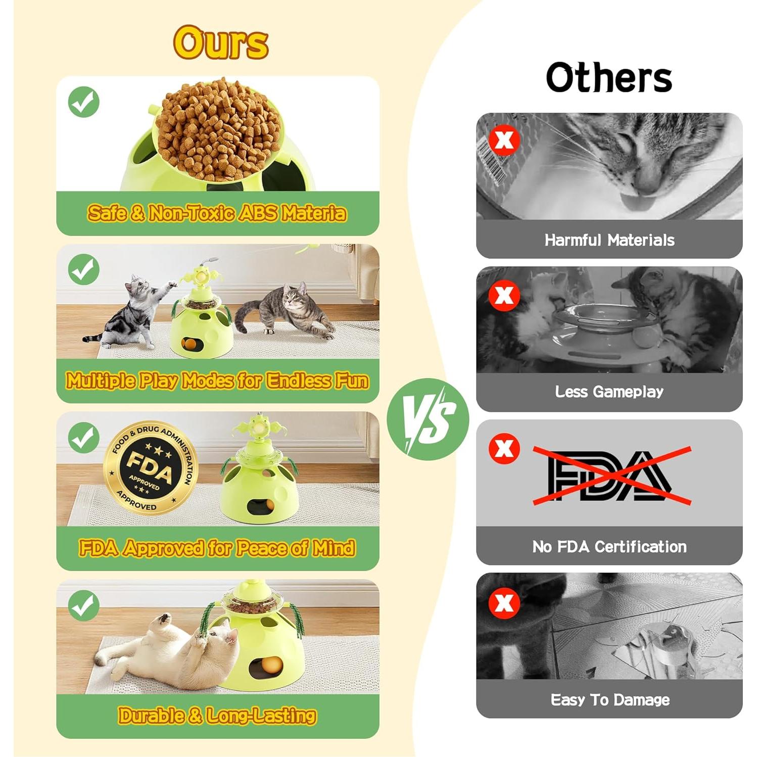 Juguete Interactivo para Gatos Beitophome 4-en-1 Verde