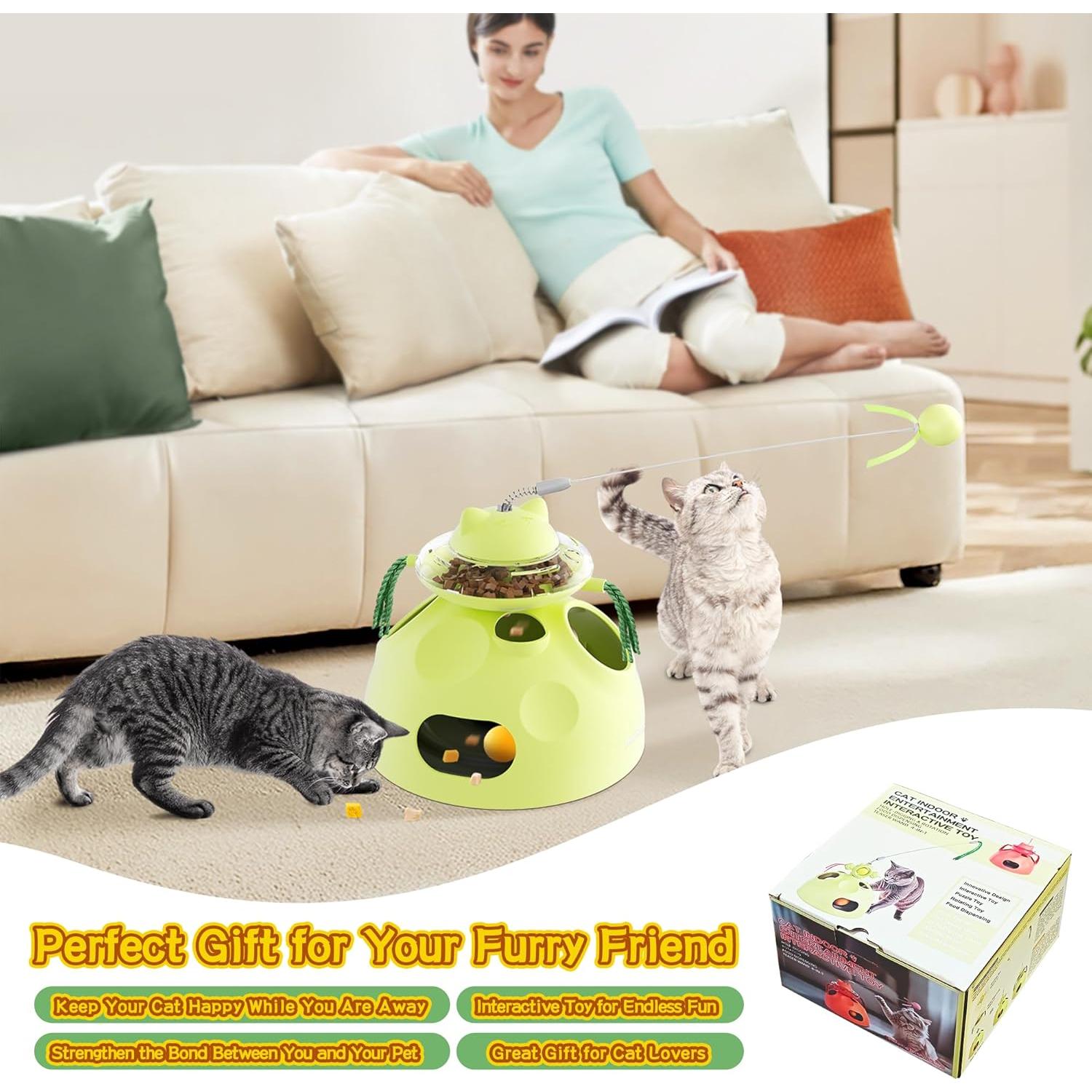Juguete Interactivo para Gatos Beitophome 4-en-1 Verde