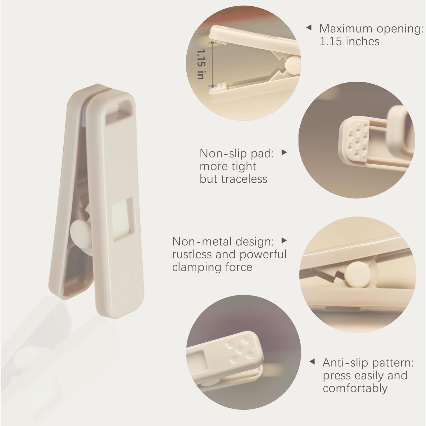 Pinzas de Ropa MEOVVZOO - Paquete de 16 Clips Antideslizantes