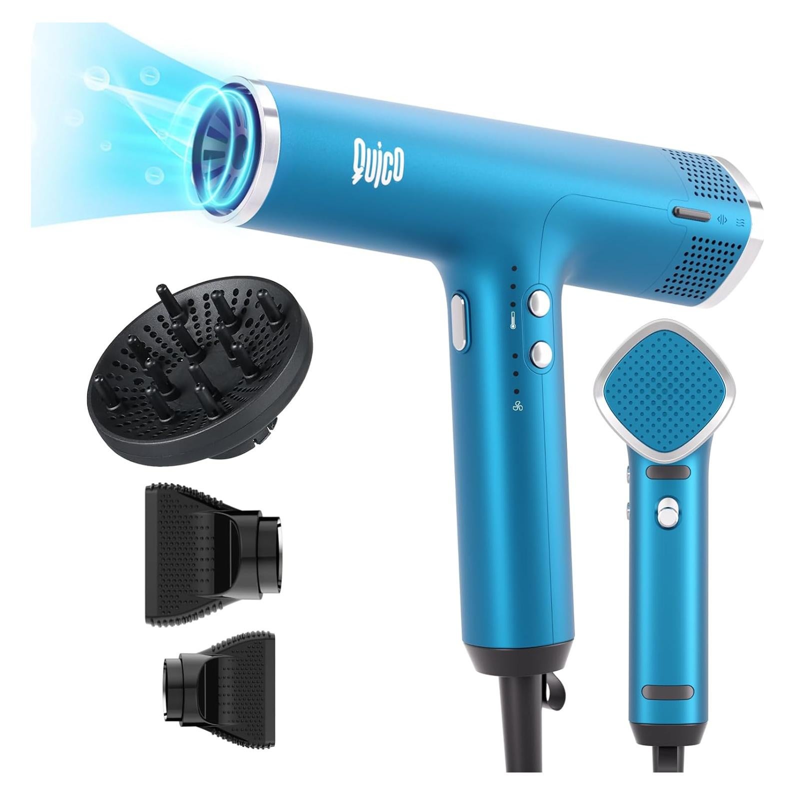 Secador de Pelo Quico 1875W BLDC Silencioso 362g Azul