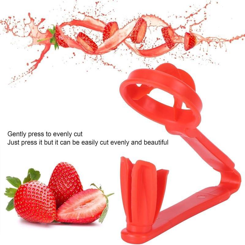 WOIWO Little Tomato Slicer - Cherry & Strawberry Slicer, Kitchen Gadget (Red)