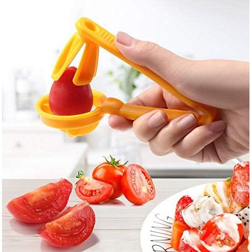 WOIWO Little Tomato Slicer - Cherry & Strawberry Slicer, Kitchen Gadget (Red)