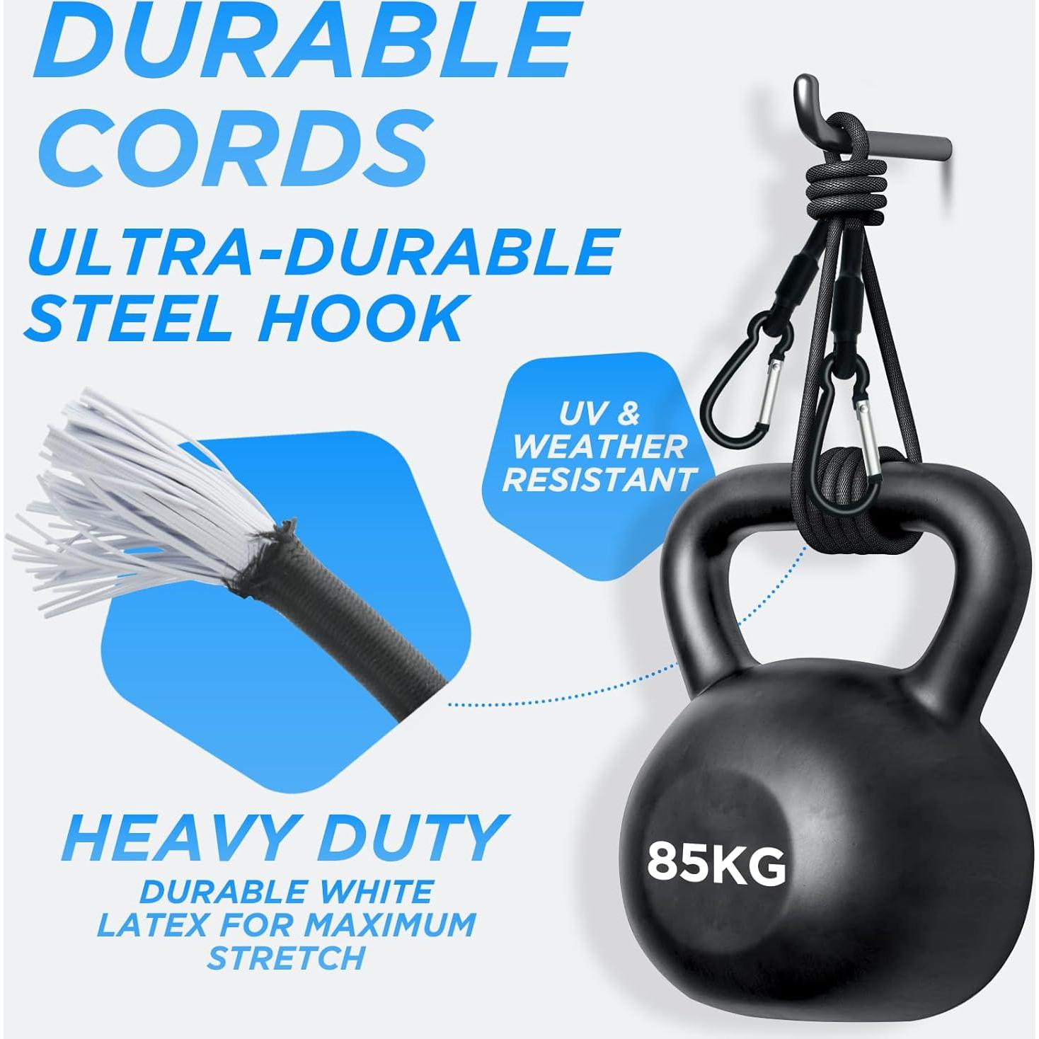 Cuerdas Bungee Cortas SDTC Tech 8 Piezas 15-25 cm Alta Resistencia