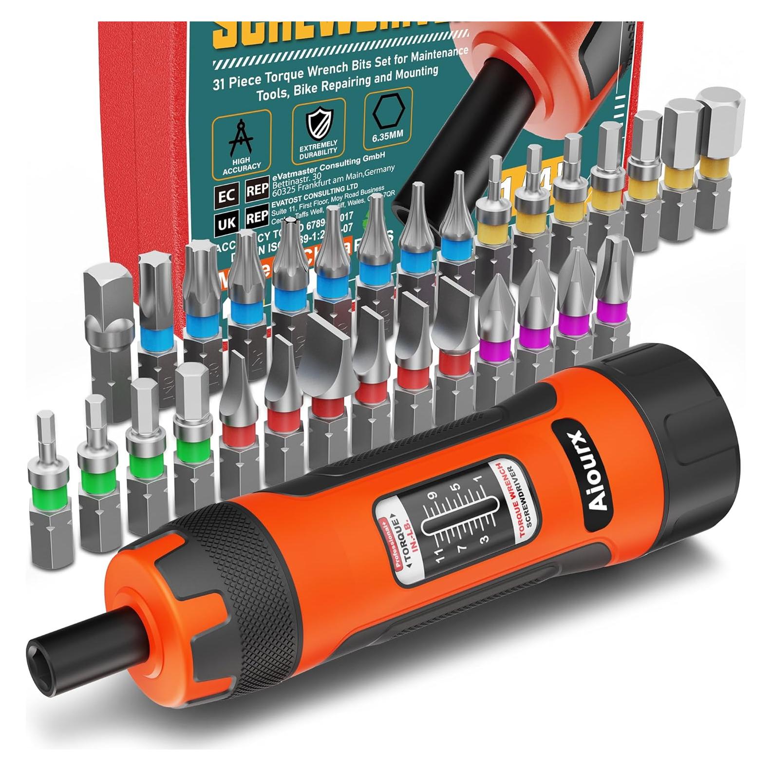 Juego de Destornilladores de Par Aiourx 31 Piezas 1-11 Nm
