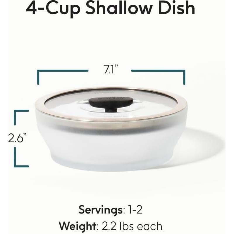 Recipiente de Cocina Anyday 4 Tazas Vidrio Hermético Microondas