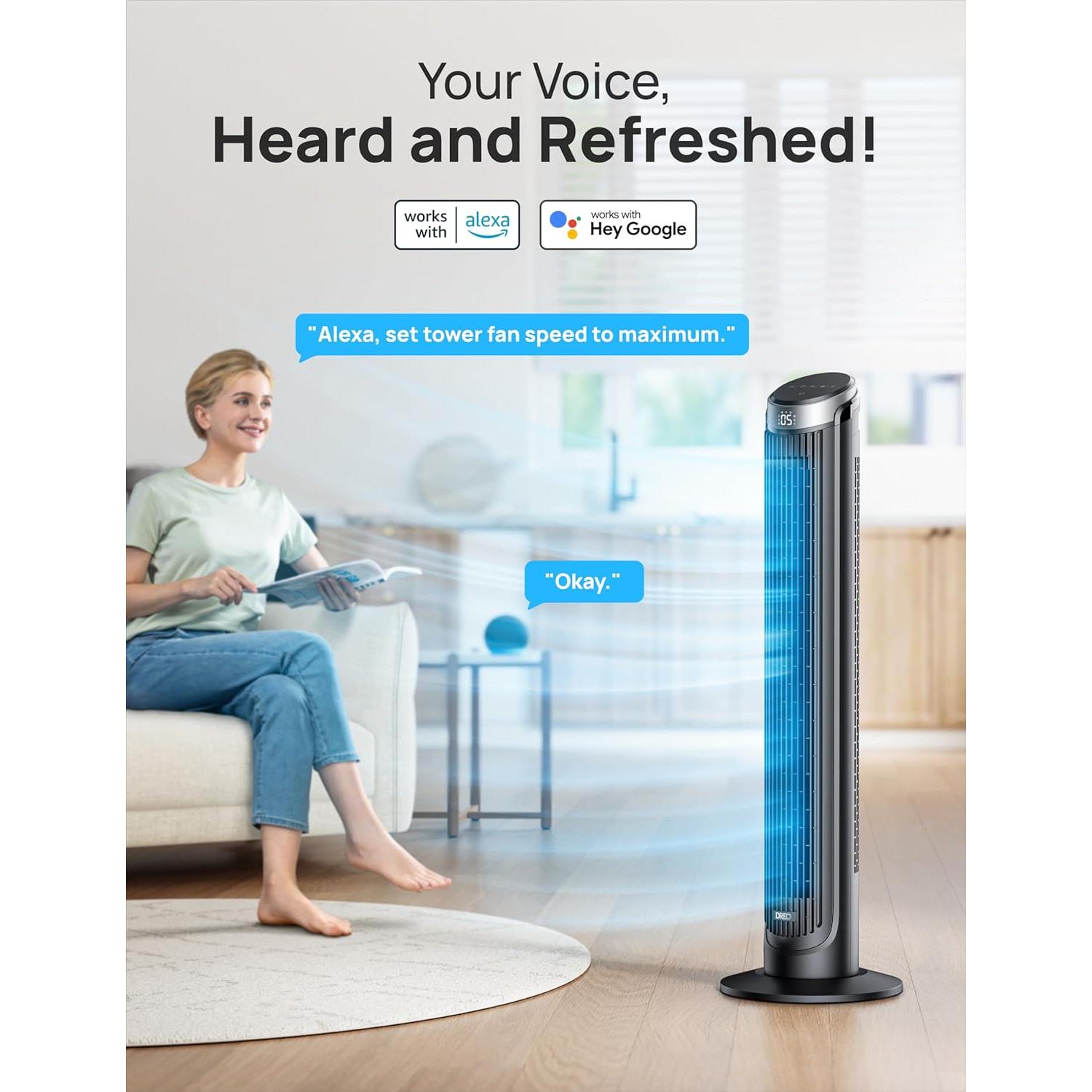 Ventilador de Torre Dreo Cruiser Pro T3 S 5 Velocidades 101,6 cm