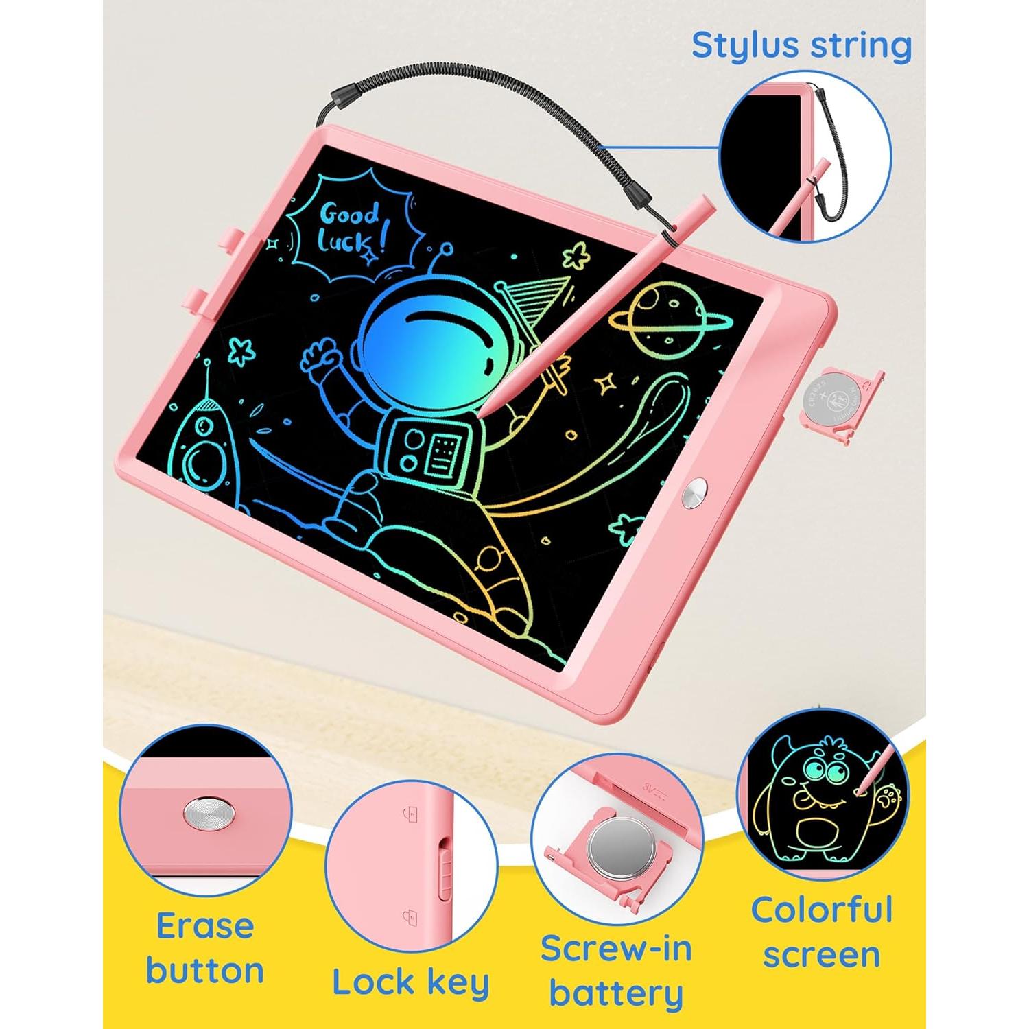 Tableta de Escritura LCD Tekfun 10" Rosa para Niños