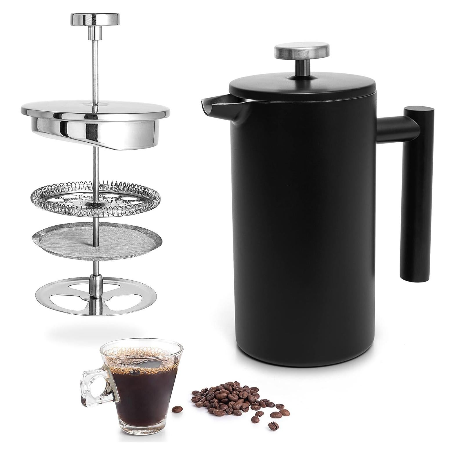 Prensa Francesa Mixpresso 770ml Acero Inoxidable Negra