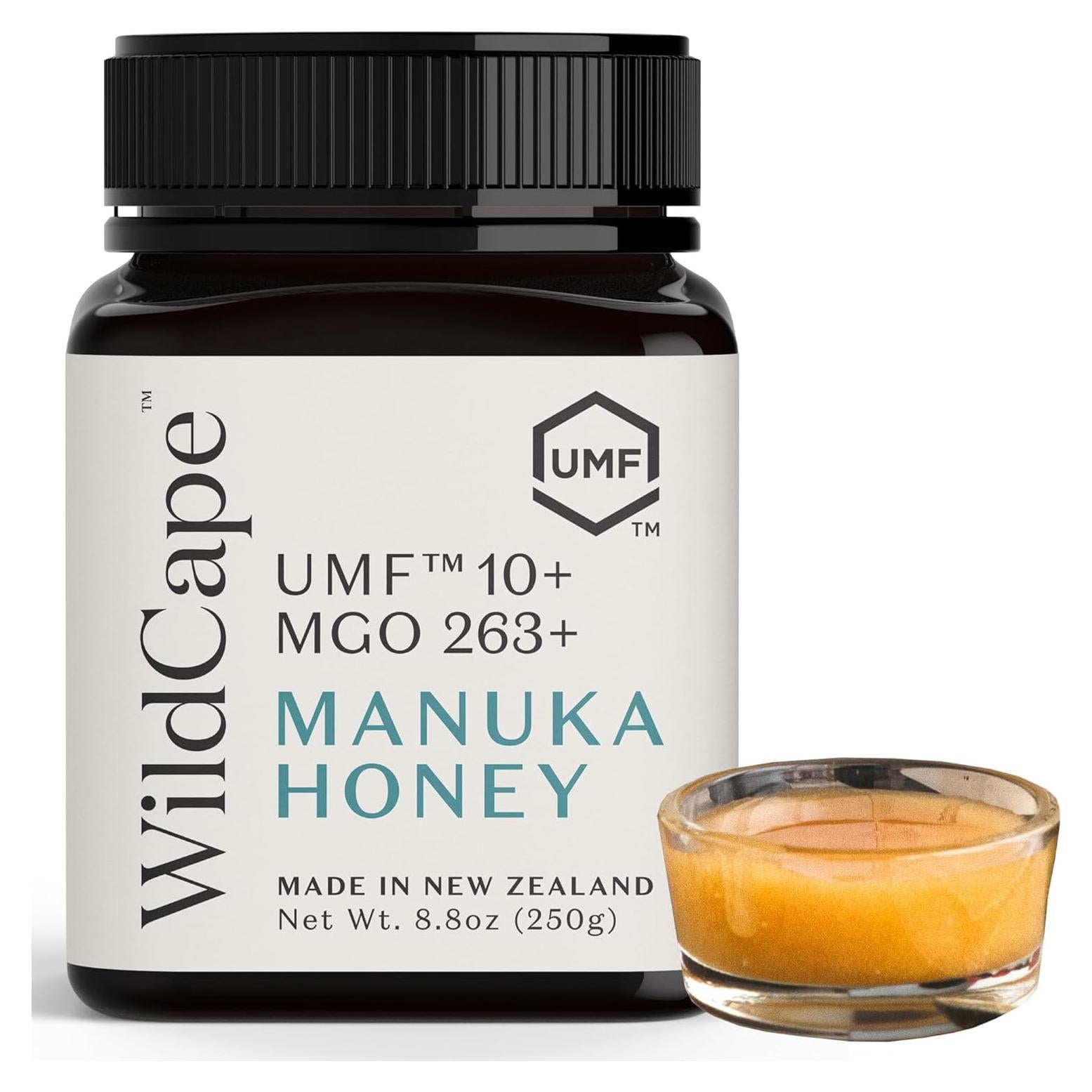 WildCape Manuka Honey Certified UMF 10+/MGO 263+ - 100% Pure, Raw, Unpasteurized, Non-GMO, Made in New Zealand - 8.8 oz (Pack of 1)