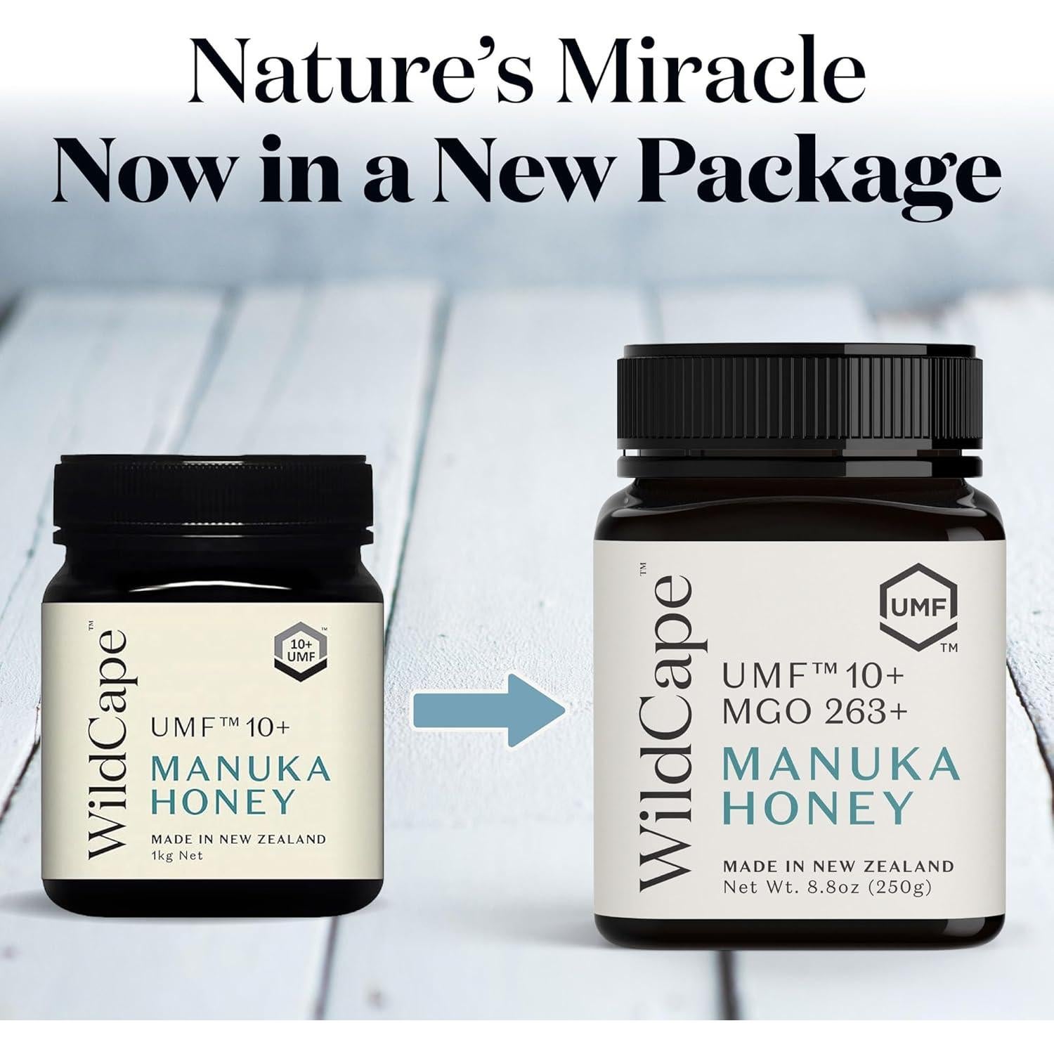 WildCape Manuka Honey Certified UMF 10+/MGO 263+ - 100% Pure, Raw, Unpasteurized, Non-GMO, Made in New Zealand - 8.8 oz (Pack of 1)