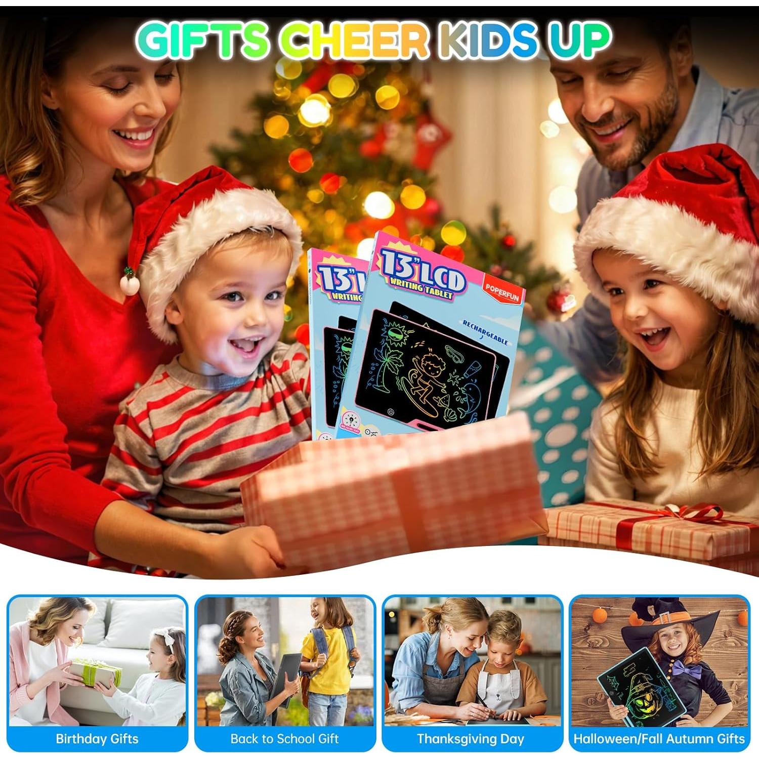 Tableta de Escritura LCD 33 cm POPERFUN para Niños Azul