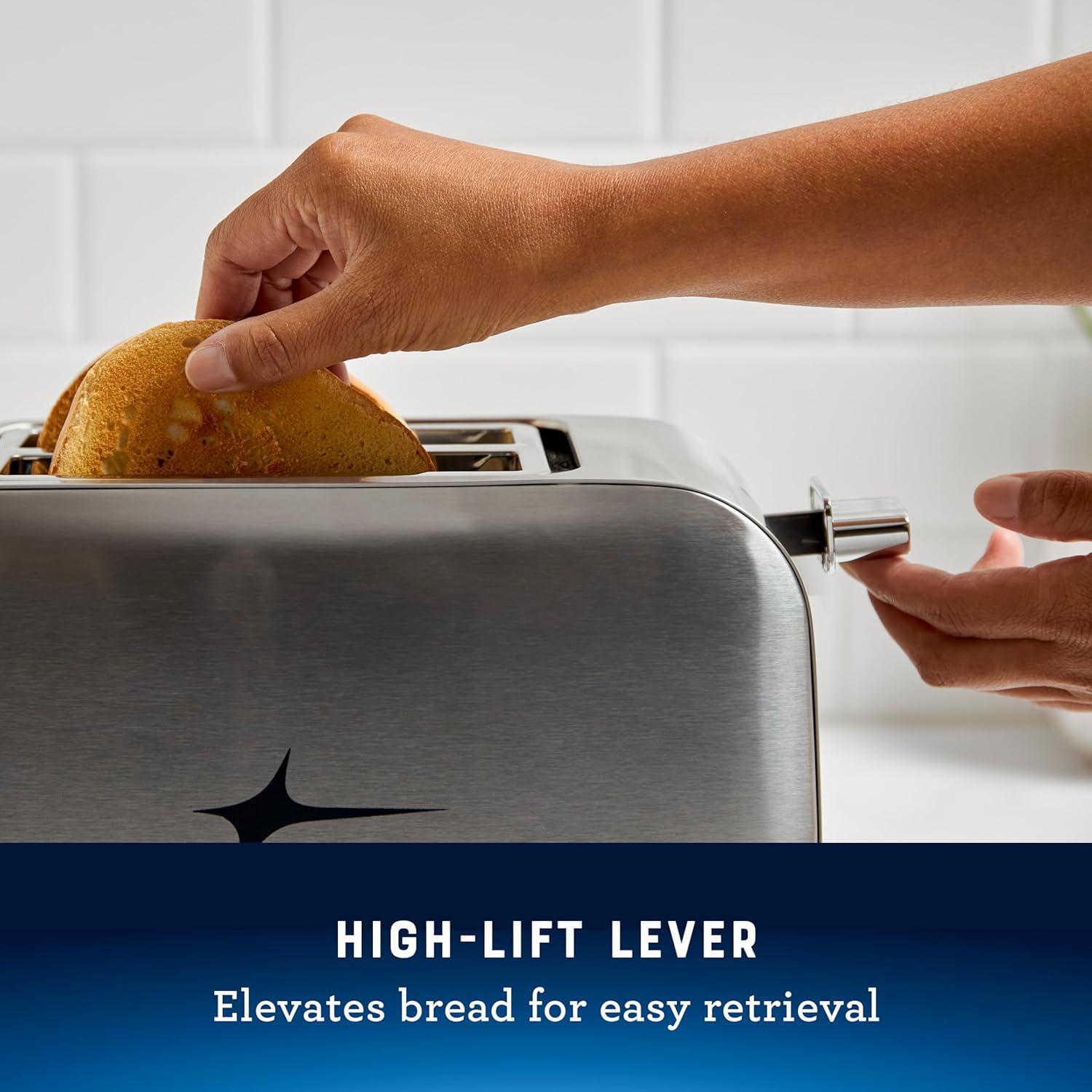 Tostadora Oster 2 Rebanadas Acero Inoxidable Ranuras Anchas