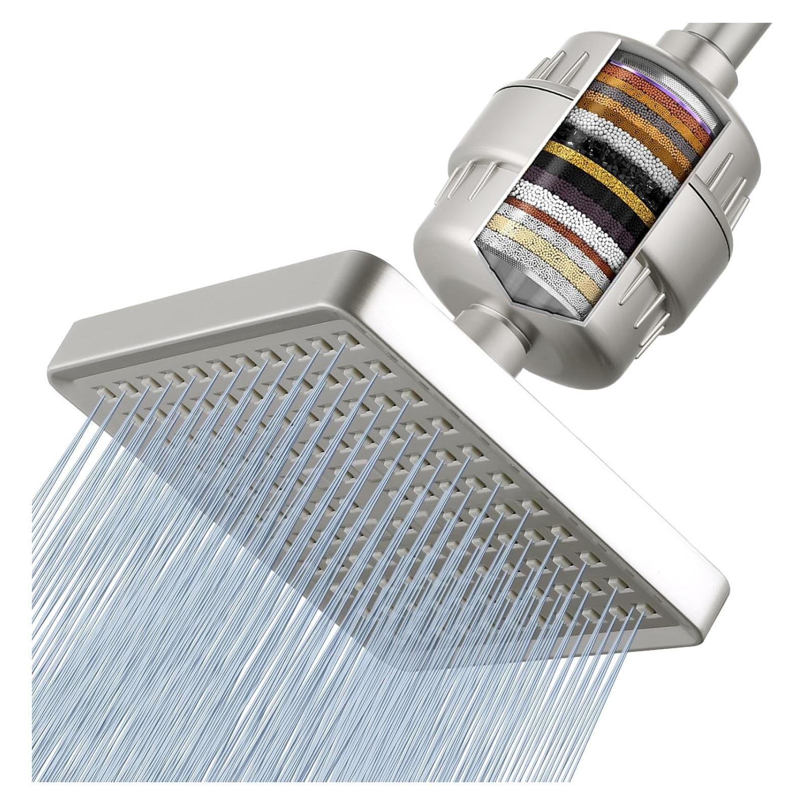 Cabezal de Ducha Filtrado Voolan 20 Etapas Alta Presión Níquel
