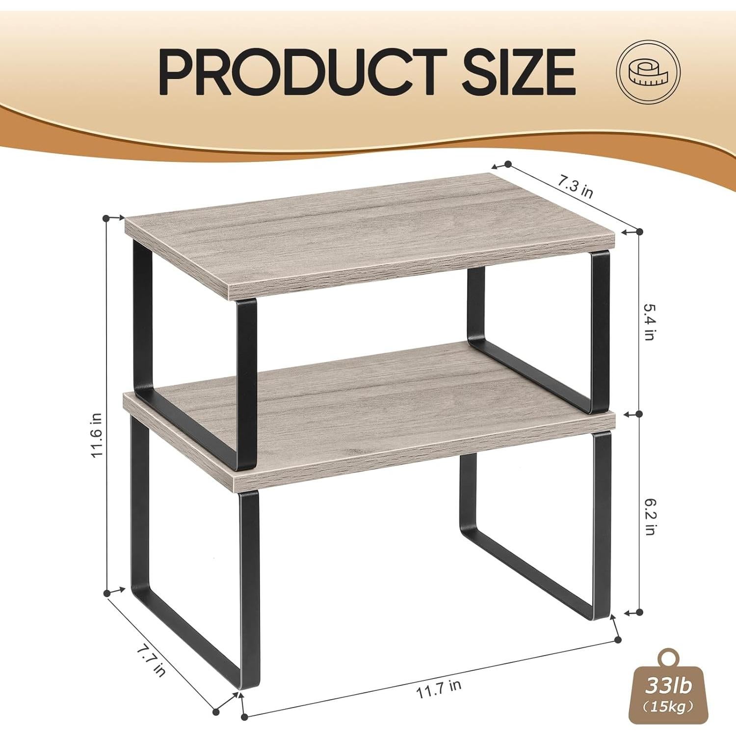 Organizador de Estantes NEX, Juego de 4, Apilable y Expandible, Cocina