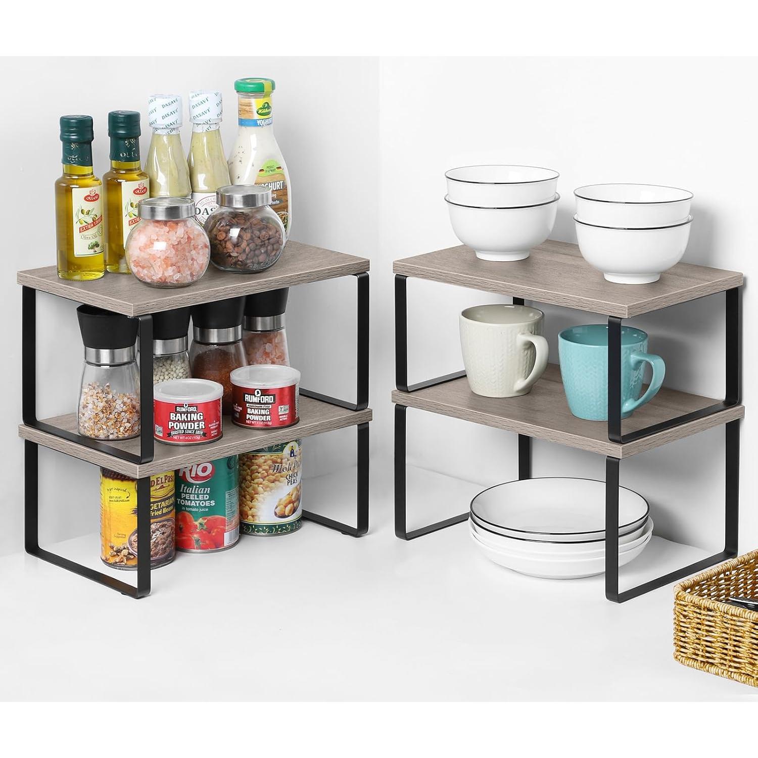 Organizador de Estantes NEX, Juego de 4, Apilable y Expandible, Cocina