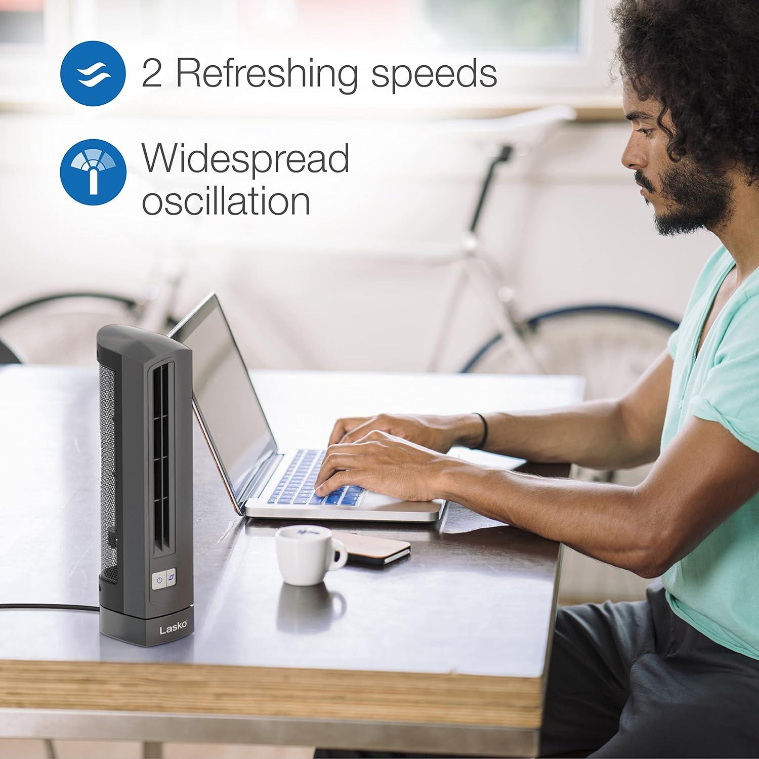 Ventilador de escritorio Lasko 4000, 2 velocidades, 35.56 cm