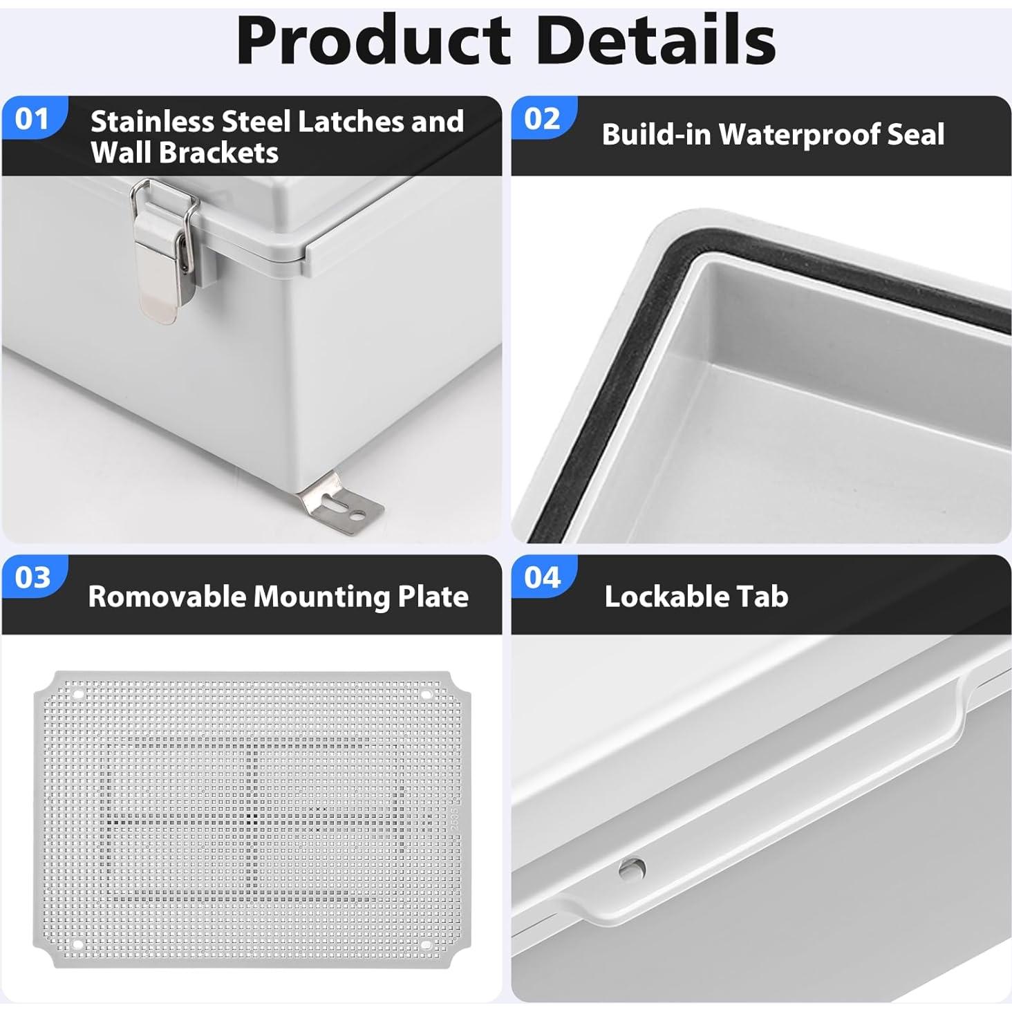 Caja de Conexiones Exterior RTHIEAI IP67 150x100x70mm Plástico ABS
