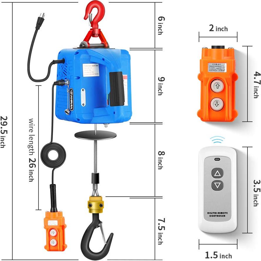 Cabrestante Eléctrico Anbull 1100LBS 1500W Control Remoto