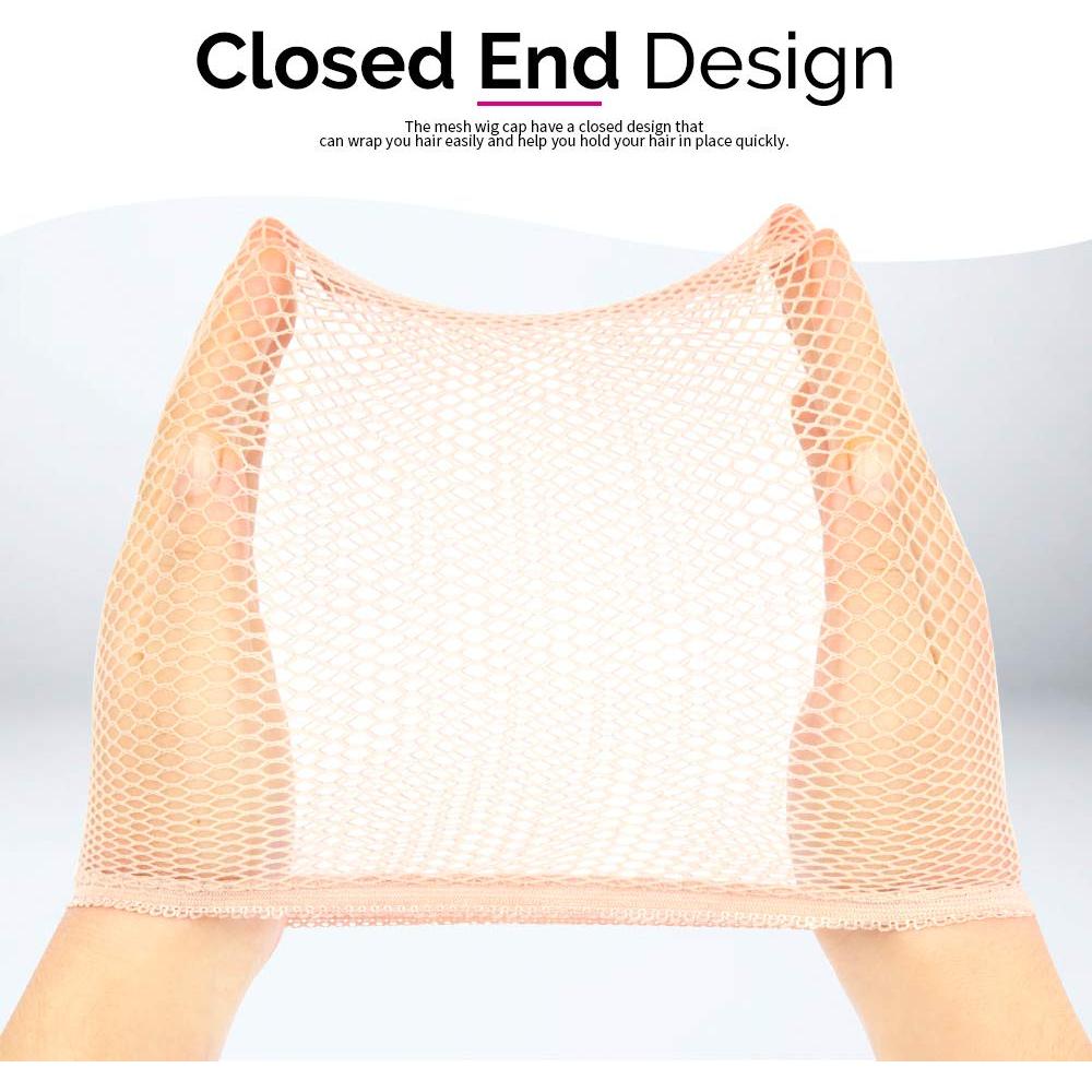 Tapa de Peluca FANDAMEI 4PCS Malla Color Marrón Claro