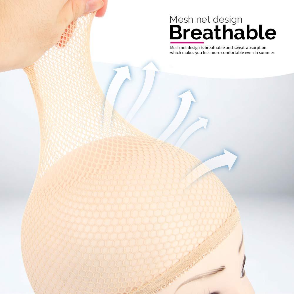 Tapa de Peluca FANDAMEI 4PCS Malla Color Marrón Claro