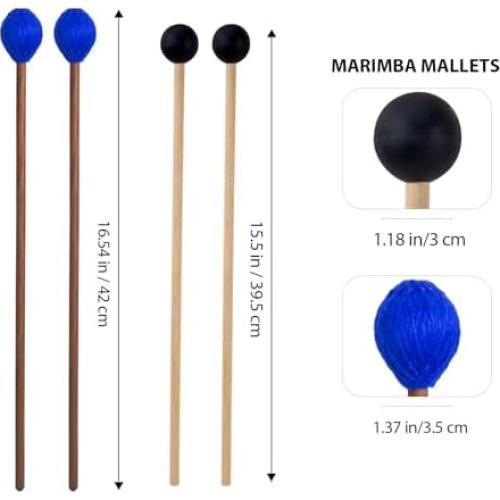 Kit de Mazos de Tambor Gdwsm-4M2 - 2 Pares de Goma y Hilo