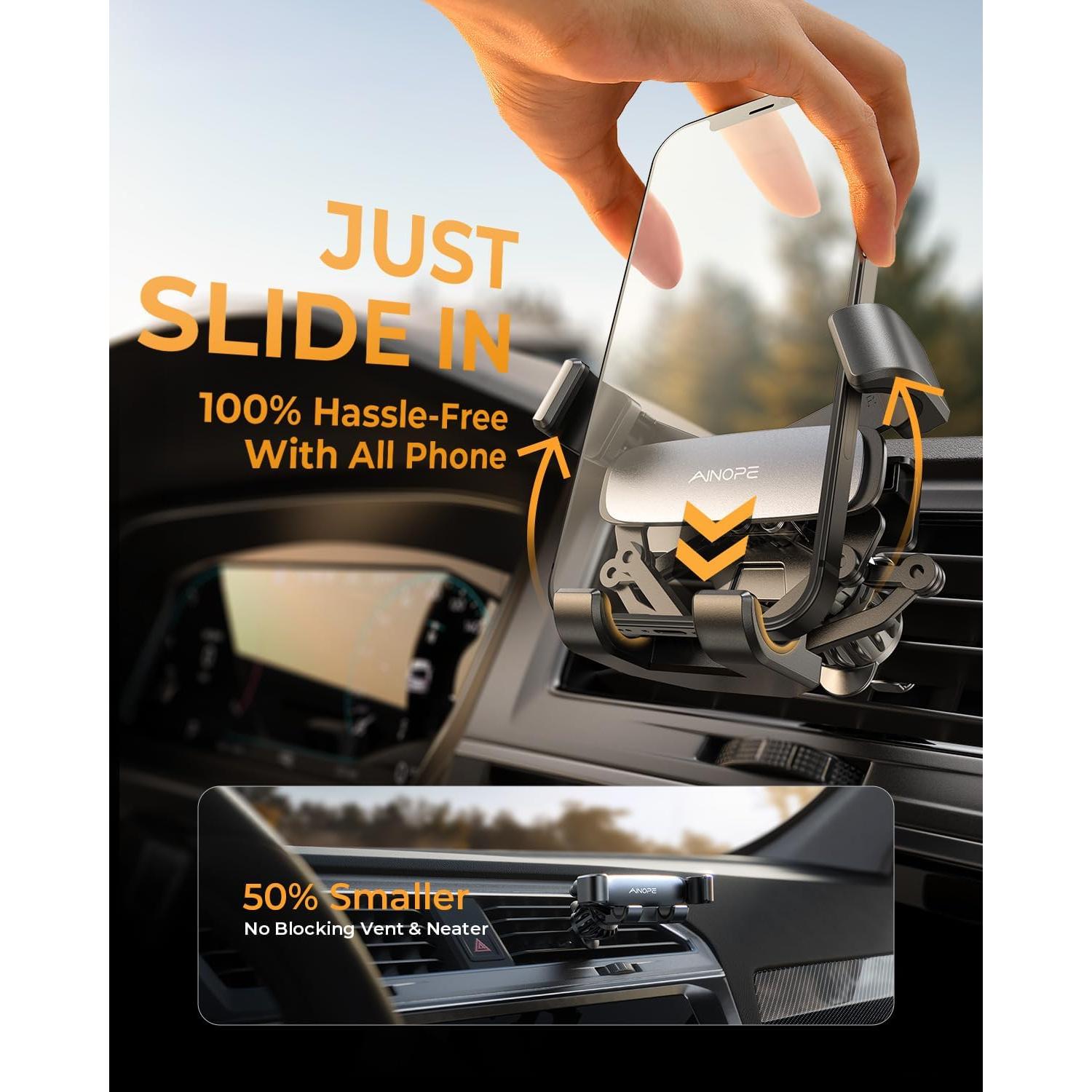 Soporte para Teléfono en Auto AINOPE AV640 Negro - Gravedad