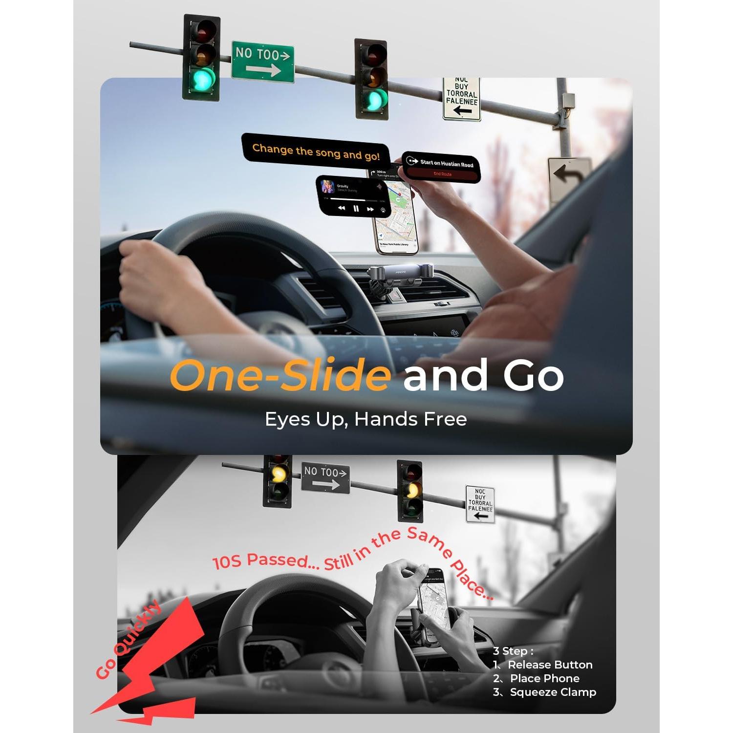 Soporte para Teléfono en Auto AINOPE AV640 Negro - Gravedad