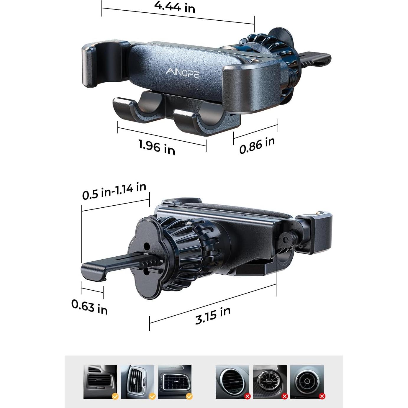 Soporte para Teléfono en Auto AINOPE AV640 Negro - Gravedad