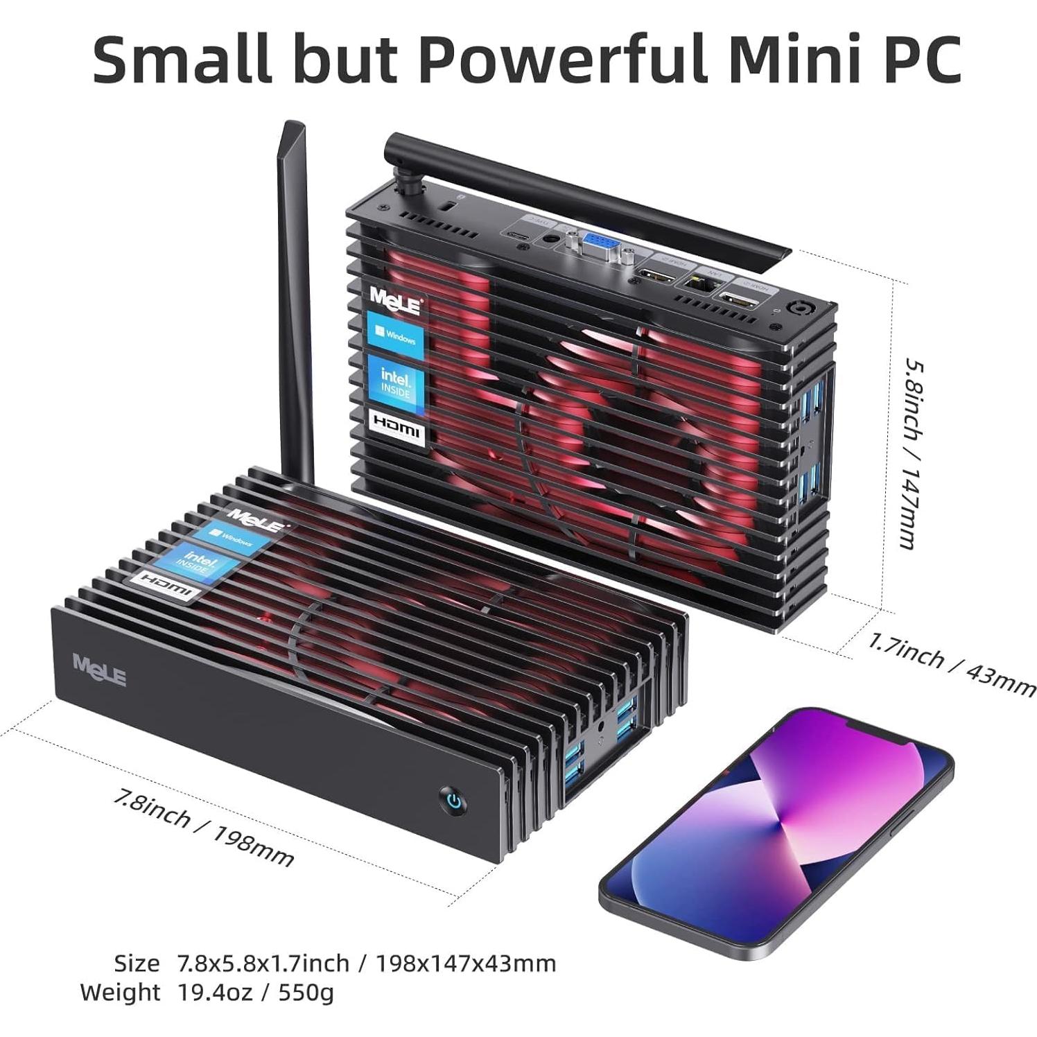 Mini PC MeLE PCG35HD N5105 8GB 128GB Soporta Triple Monitor 4K