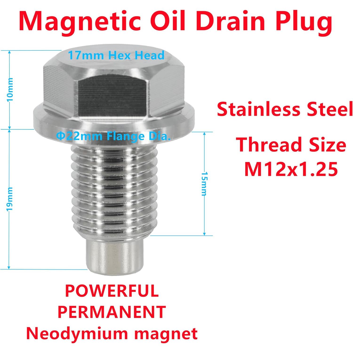 Tapón de Drenaje Magnético Dsnaduo M12x1.25 Acero Inoxidable