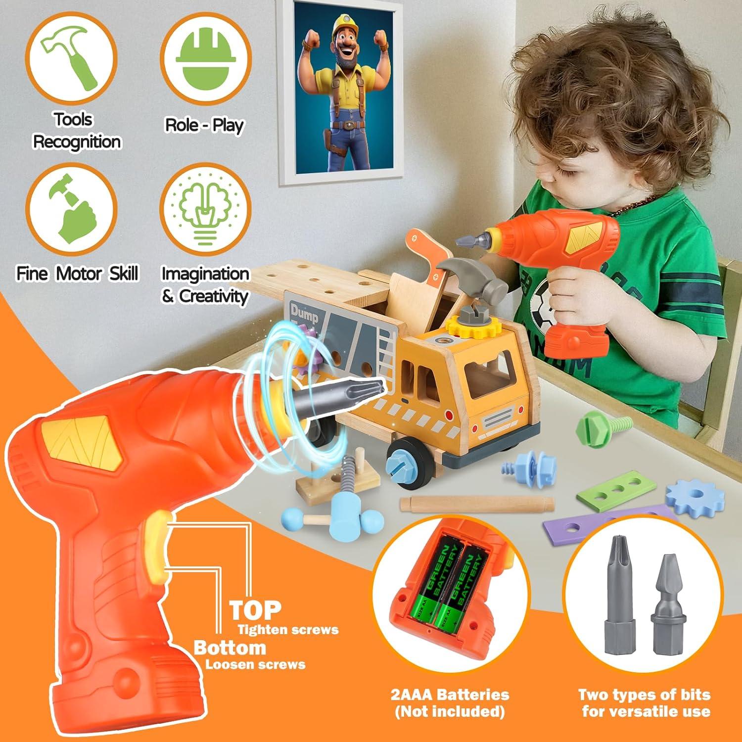 Conjunto de Herramientas de Madera Aliex 38 Piezas para Niños