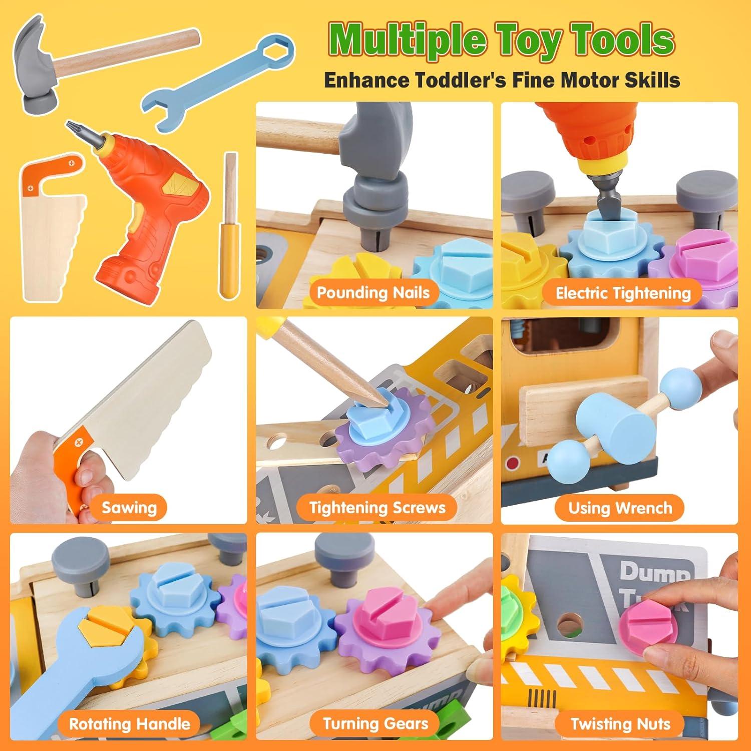 Conjunto de Herramientas de Madera Aliex 38 Piezas para Niños