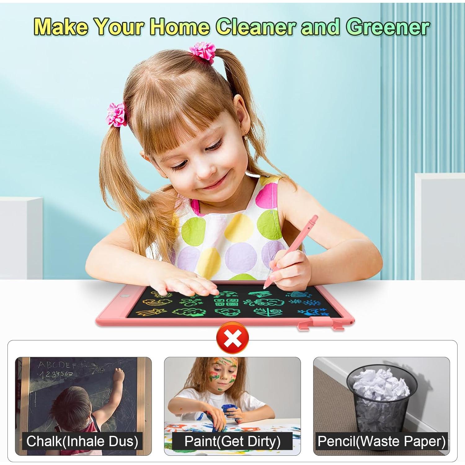 Tableta de Dibujo LCD CHAFEGY 10.5" Rosa para Niños