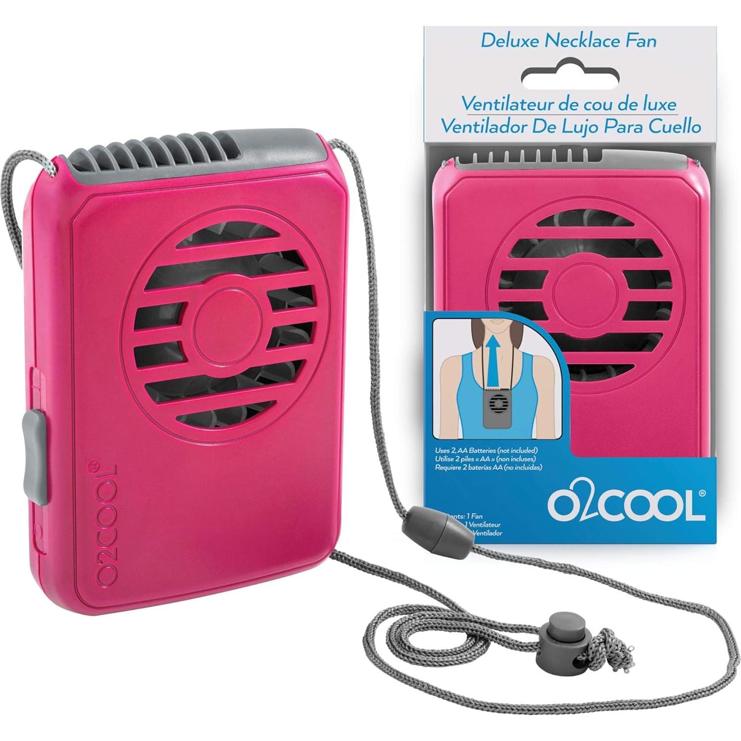Ventilador Personal O2COOL Deluxe Frambuesa Portátil