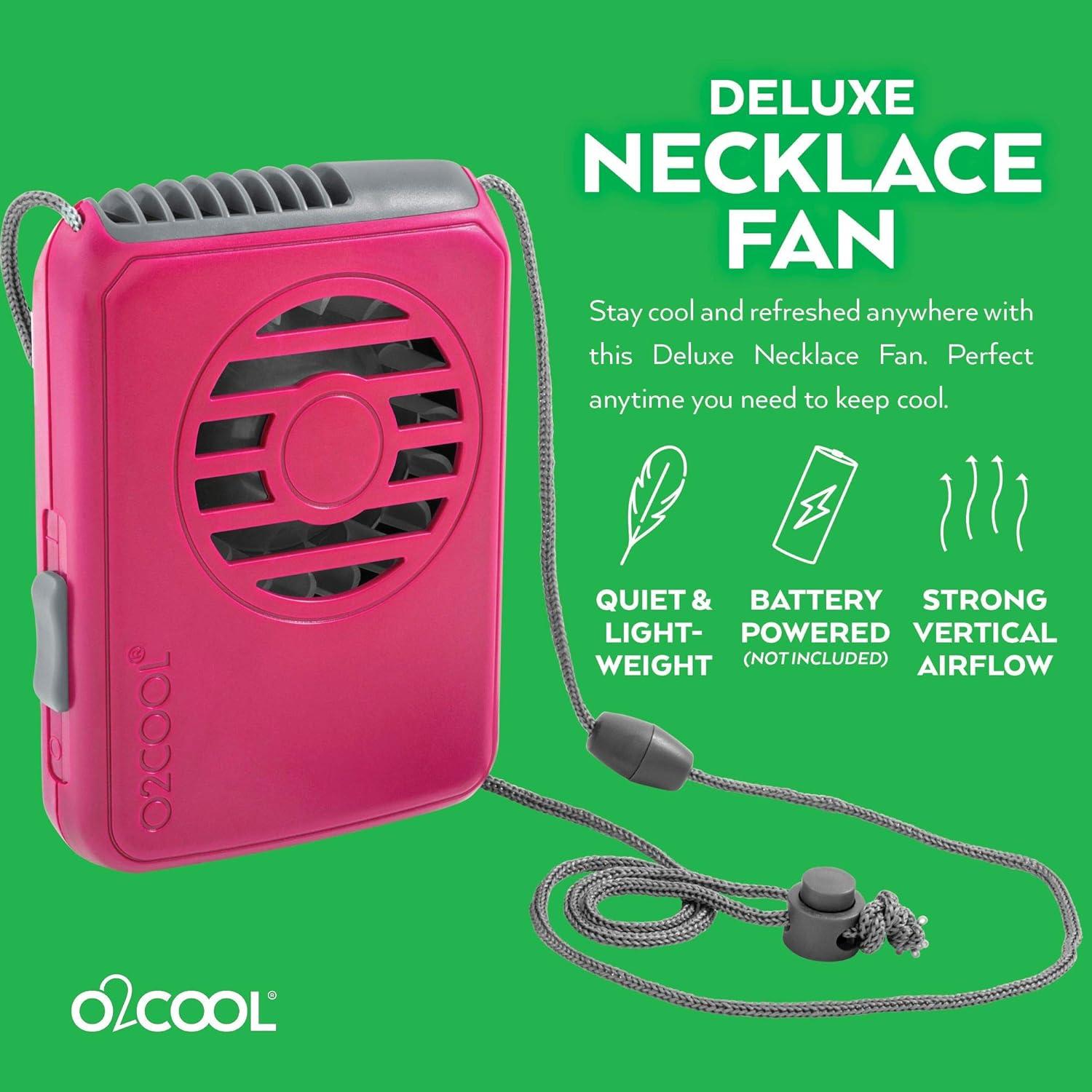 Ventilador Personal O2COOL Deluxe Frambuesa Portátil