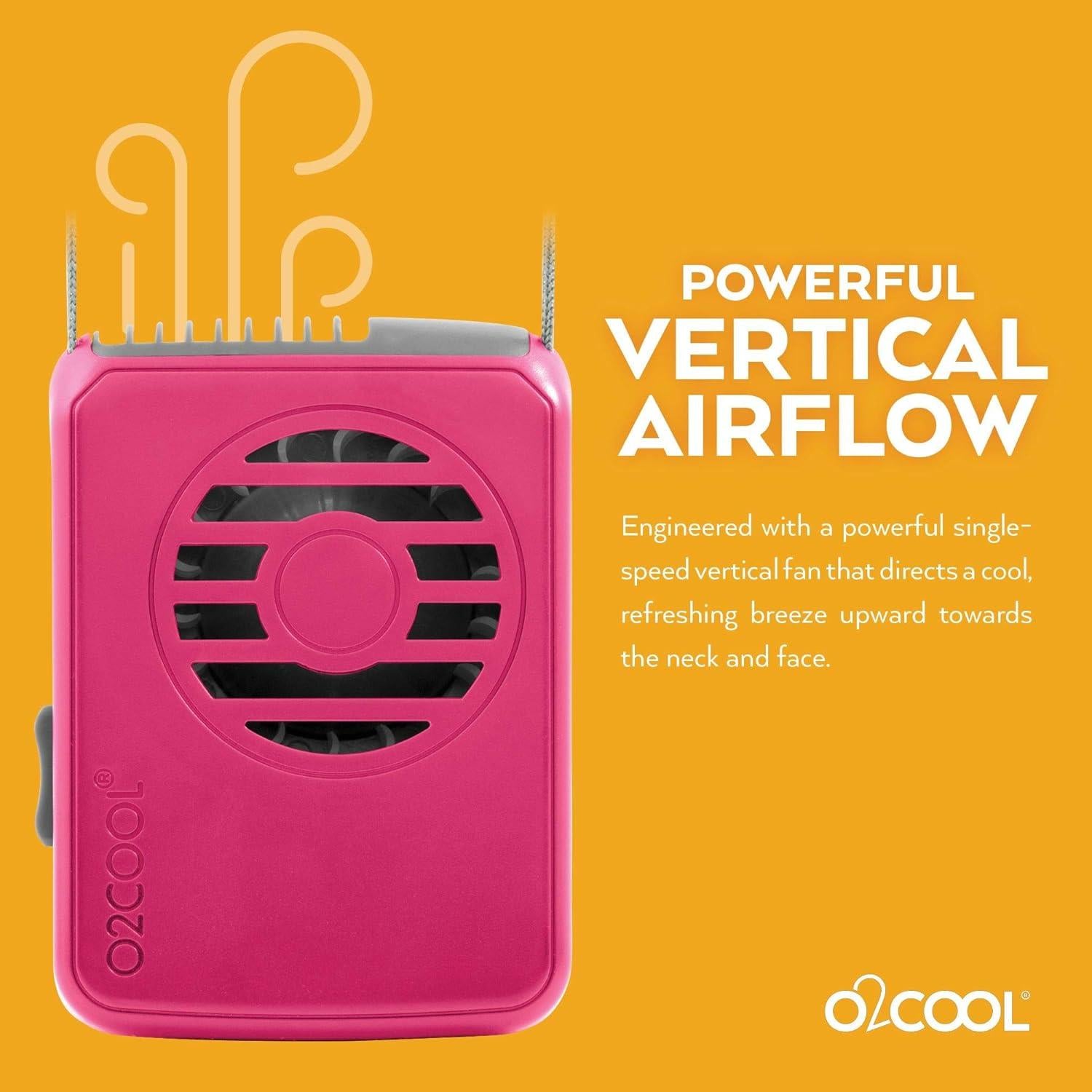 Ventilador Personal O2COOL Deluxe Frambuesa Portátil